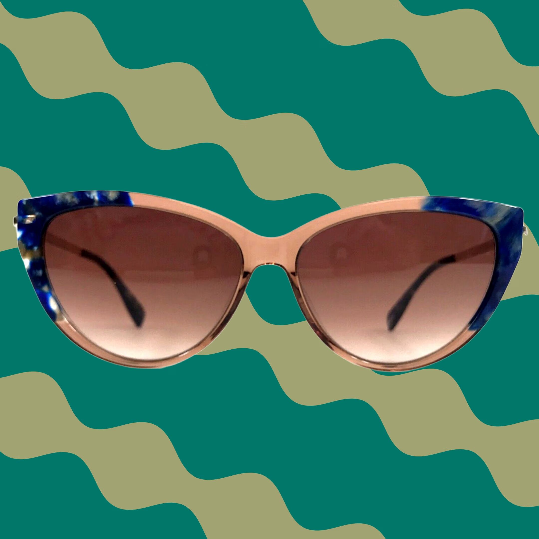 Longchamp Sunglasses LO637S 272 Blue Brown Gold Cat Eye w  display picture 1