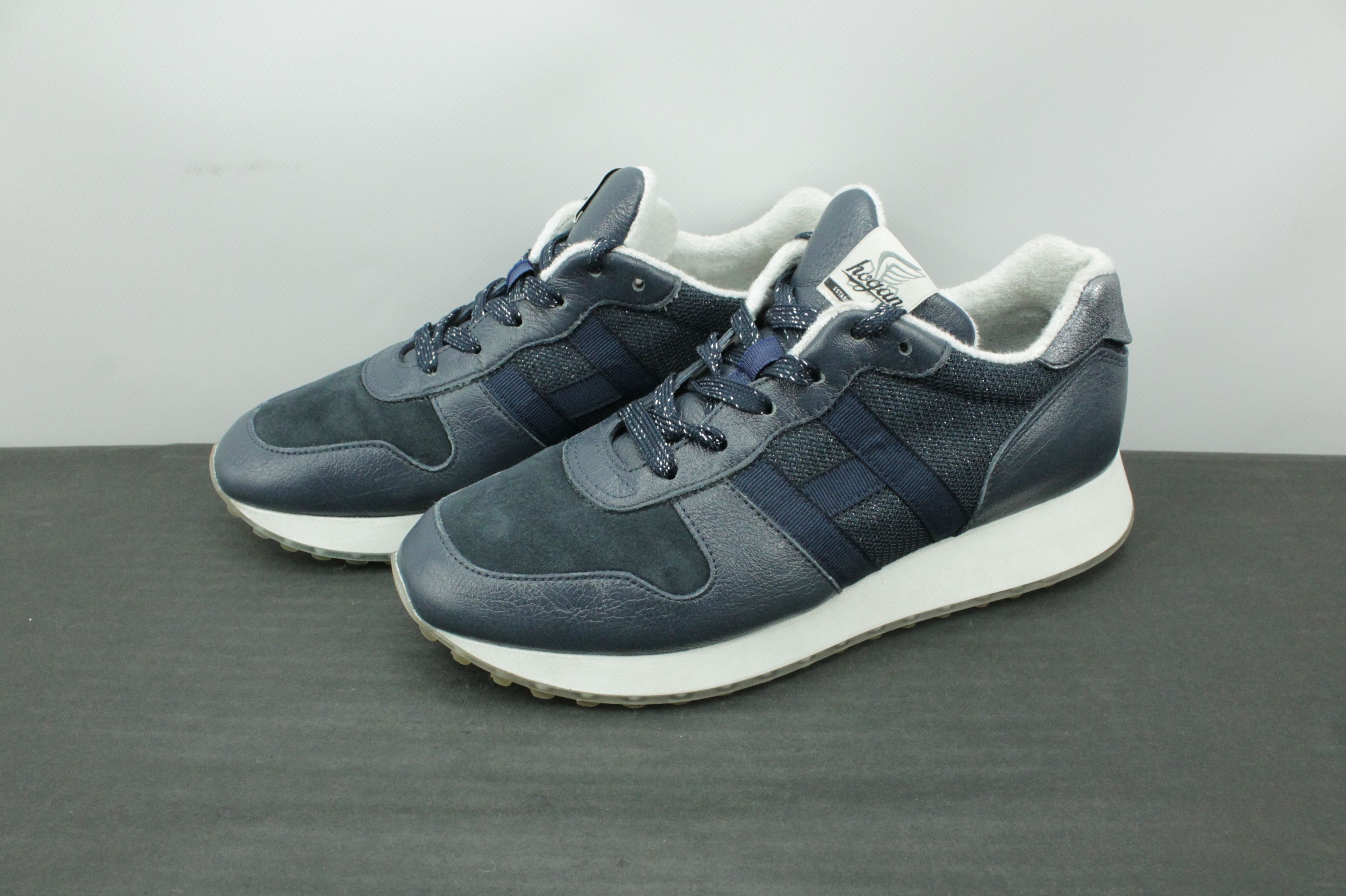 Hogan Hogan H86 Run Navy Leather Training Shoes Women's Size US 10 / IT 40 - 4 Thumbnail