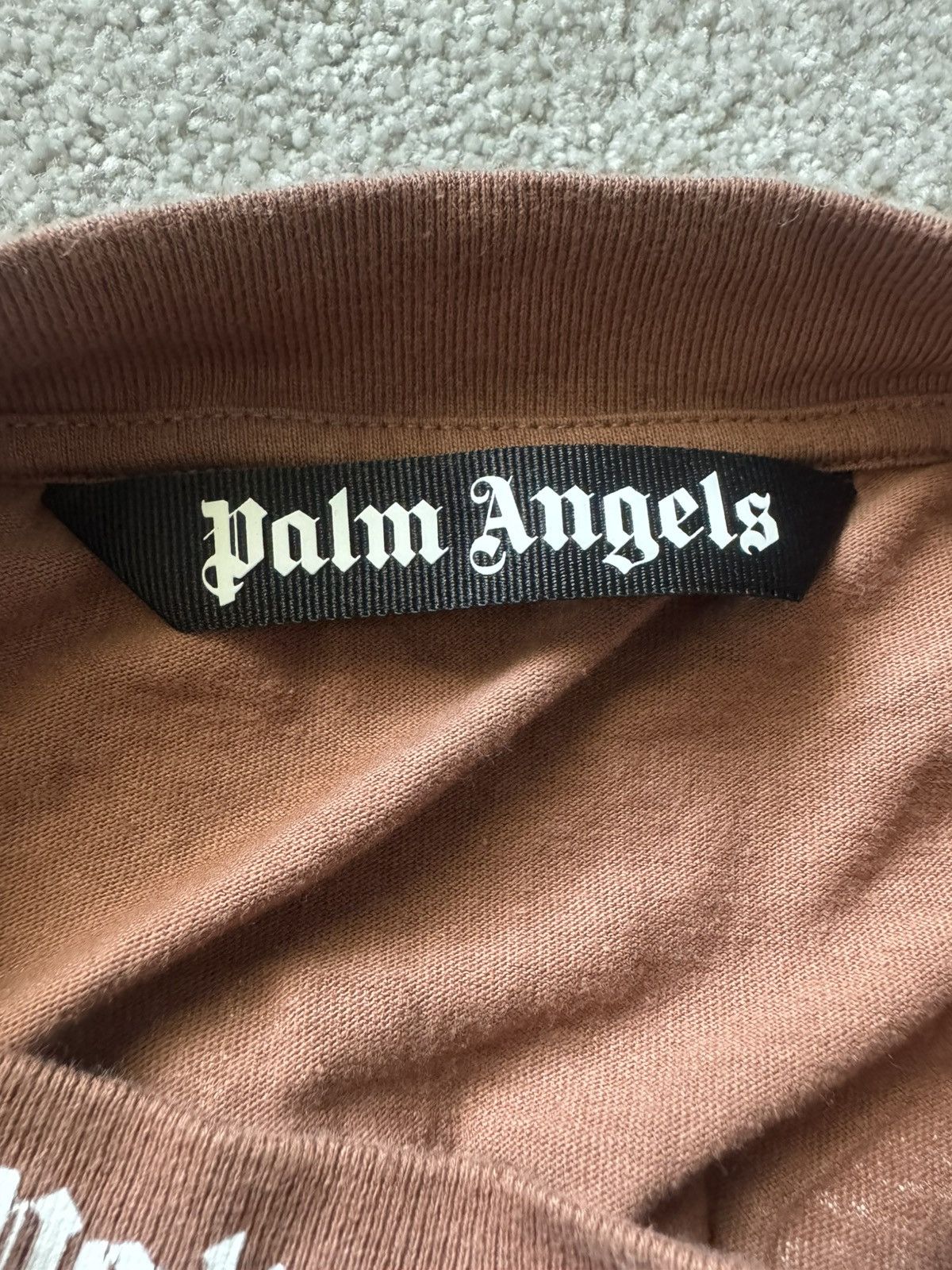 Palm Angels Light Brown Palm Angels Logo Tee Size US XL / EU 56 / 4 - 3 Thumbnail