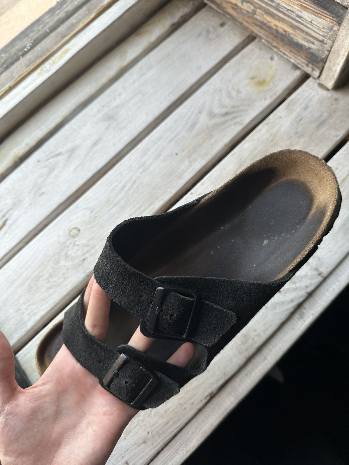 Birkenstock 🚨Vintage Birkenstock 46 black Luxe Sandals rare slides Size US 13 / EU 46 - 13 Thumbnail