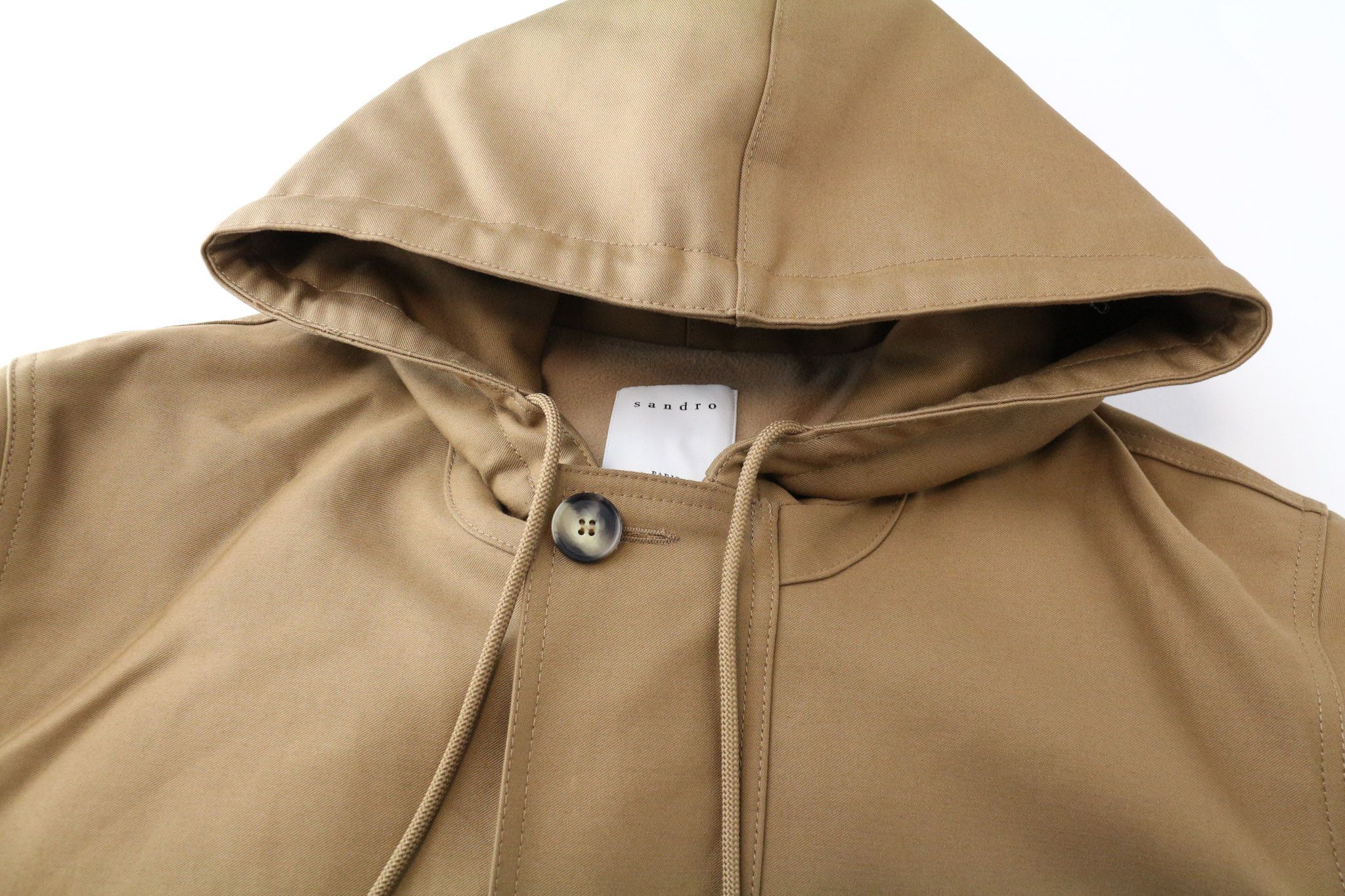 Sandro 2XL Light Brown Hooded Cotton Parka Jacket 74377 Size US XXL / EU 58 / 5 - 4 Thumbnail
