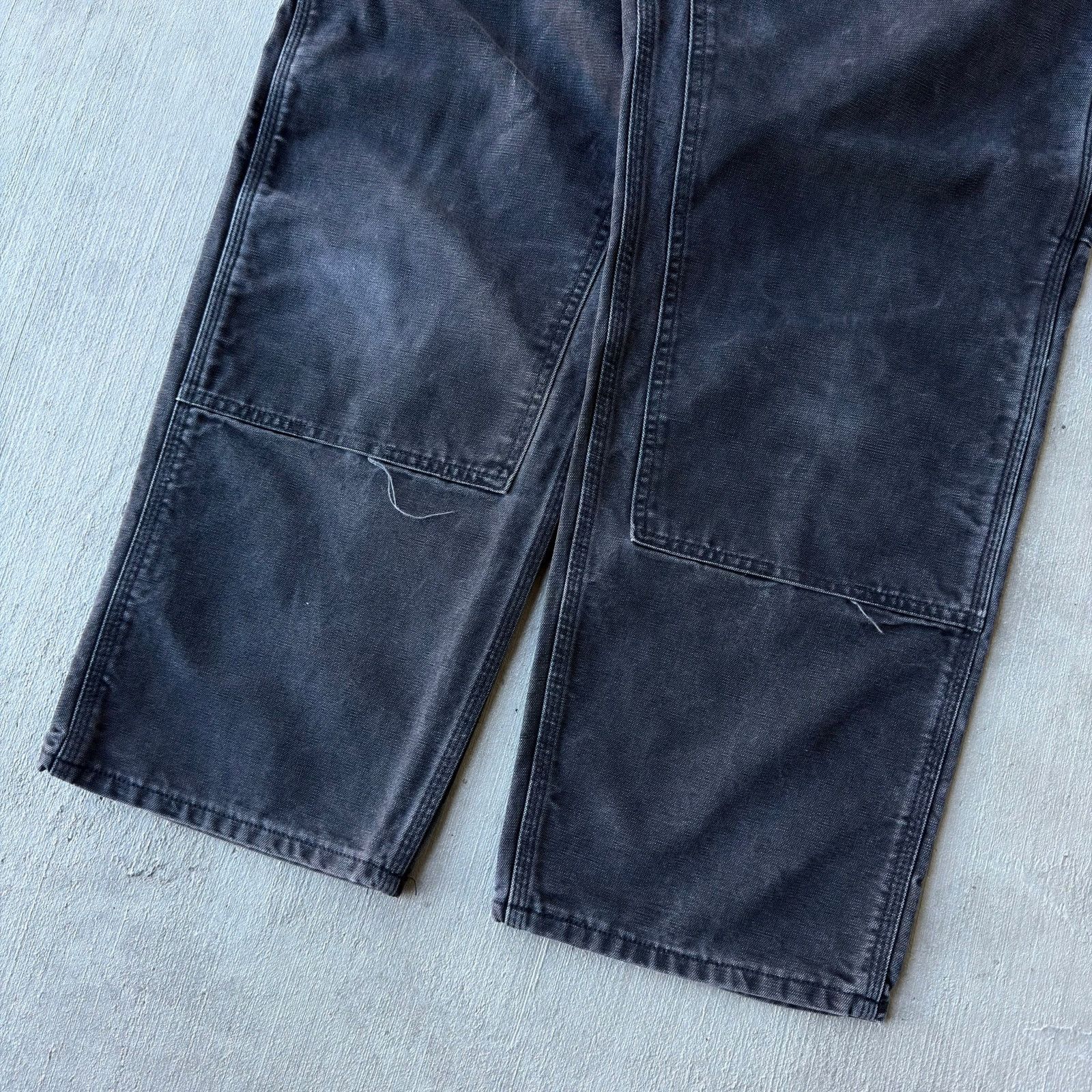 Carhartt × Vintage Carhartt faded black double knee work wear carpenter pants Size US 35 - 3 Thumbnail