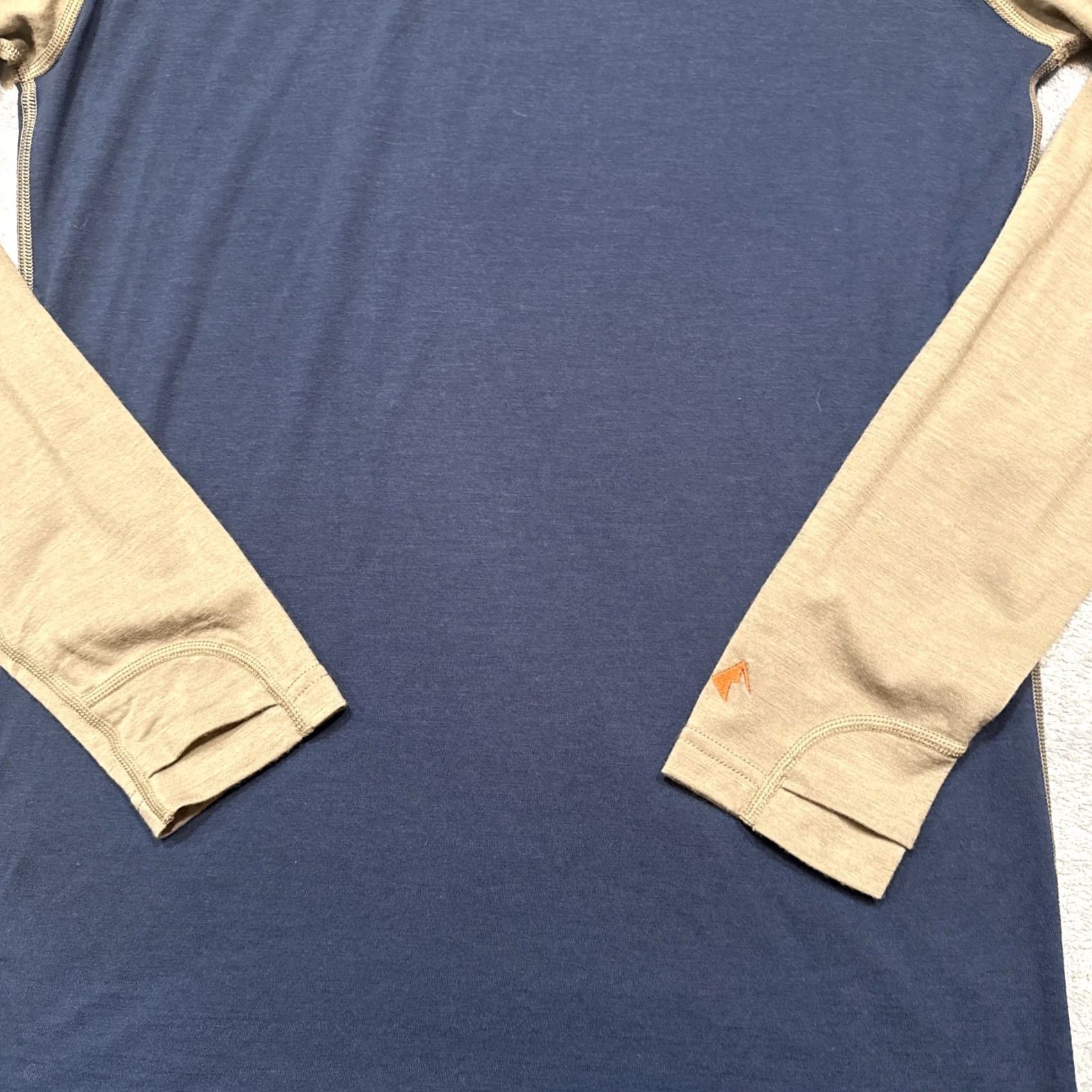 Layer 8 Merino Ridge Shirt Mens Medium Blue Brown Performance L/S Base Layer Outdoor Size US M / EU 48-50 / 2 - 6 Thumbnail
