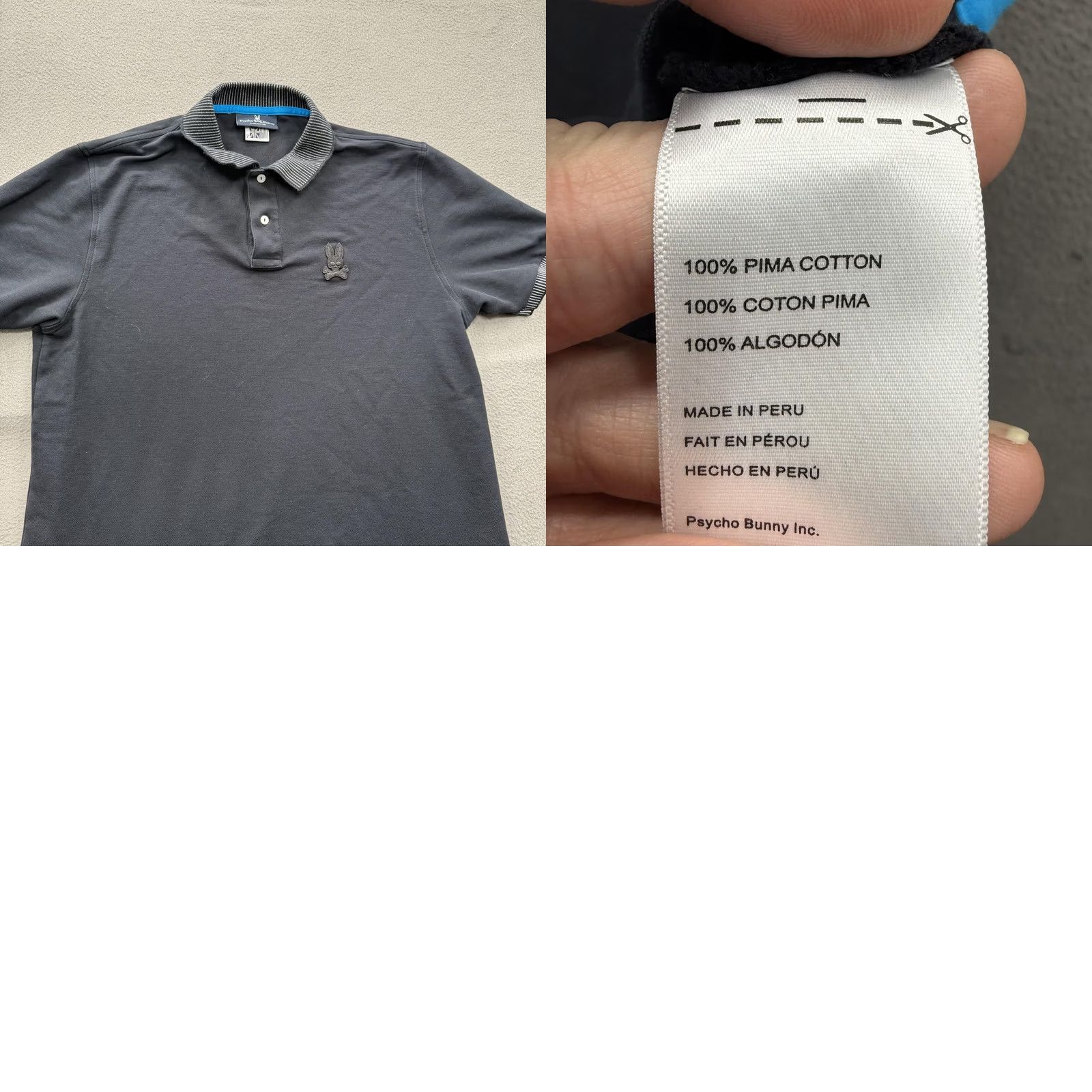 Psycho Bunny Psycho Bunny Polo Shirt Mens 3XL Blue Solid Pima Cotton Logo Collar Trim Casual Shirt Size US XXL / EU 58 / 5 - 8 Thumbnail