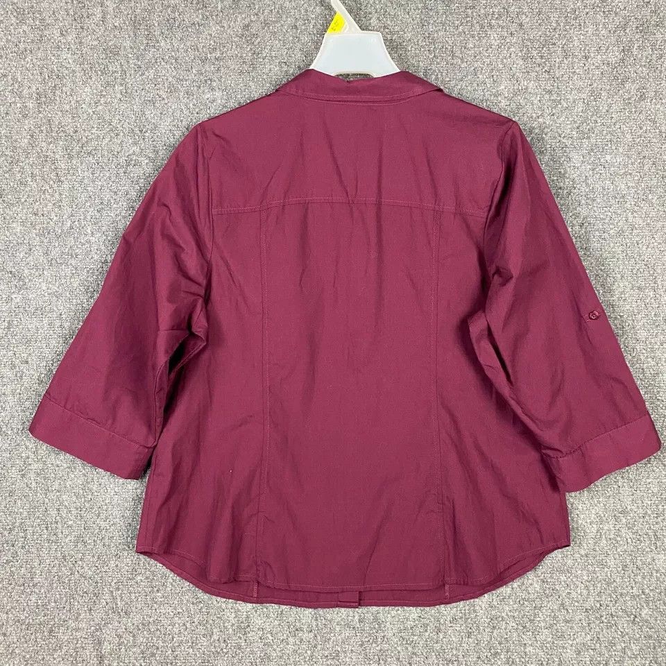 Other CJ Banks Button Up Top Women's X 3/4 Sleeve Purple Cotton Size ONE SIZE - 6 Thumbnail