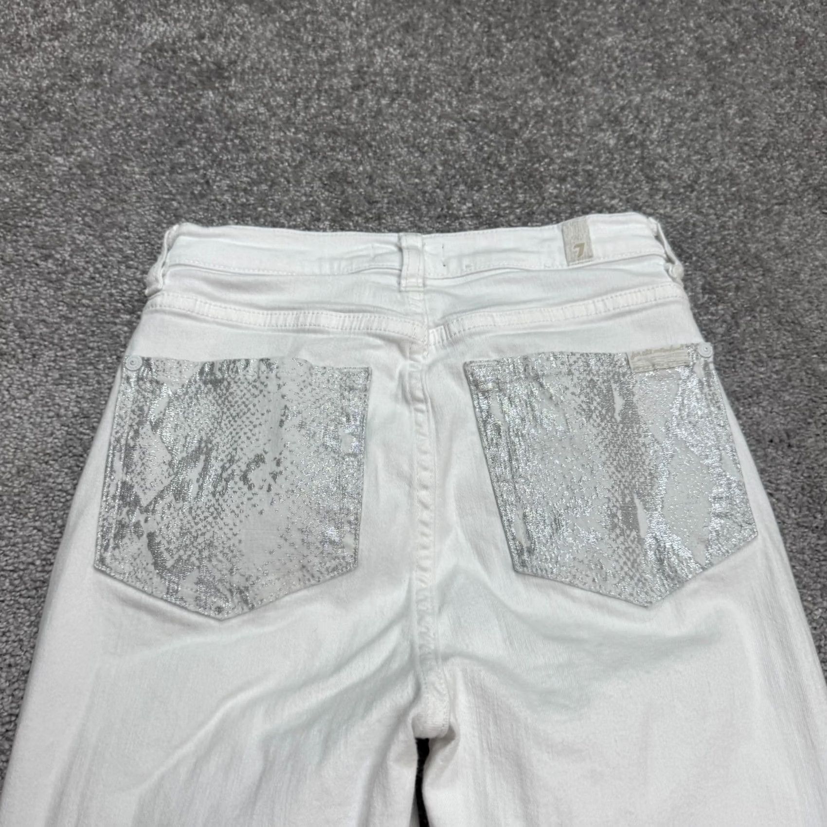 7 For All Mankind 7 For All Mankind The High Waist Ankle Skinny Denim Jeans Women 25 White Raw Hem Slim 5-Pocket Mens Womens Boys Girls City Streetwear Vintage No Size 42" / US 20 - 6 Thumbnail