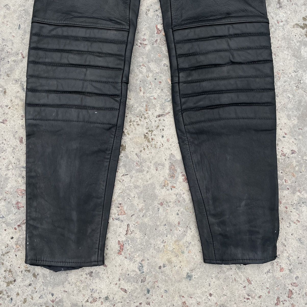 Other Vintage Moto Pants 28 Real Leather Y2K 90s USA Style Size US 28 / EU 44 - 3 Thumbnail