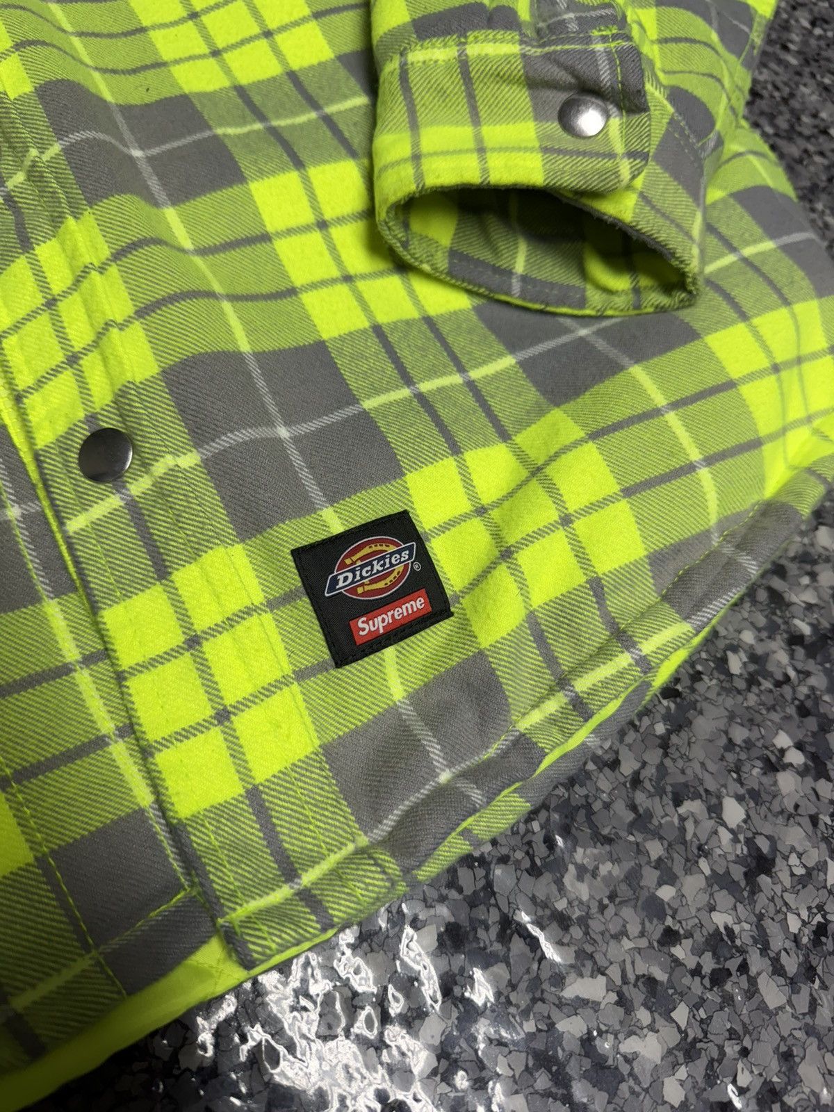 Supreme Dickies Lined Up Zip Up Hooded Flannel Shirt