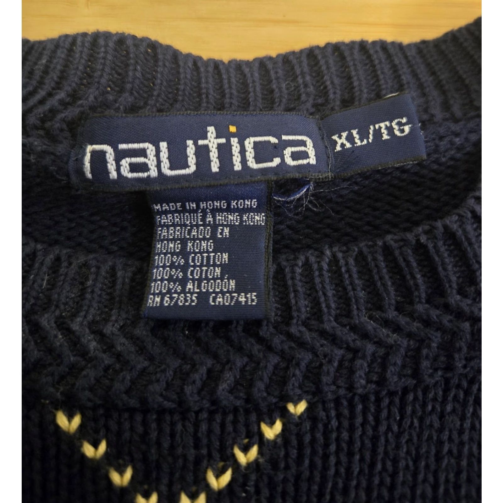 Nautica VINTAGE Nautica Sweater Mens XL Navy Argyle Crewneck Knit Cotton Preppy 90s Size US XL / EU 56 / 4 - 4 Thumbnail