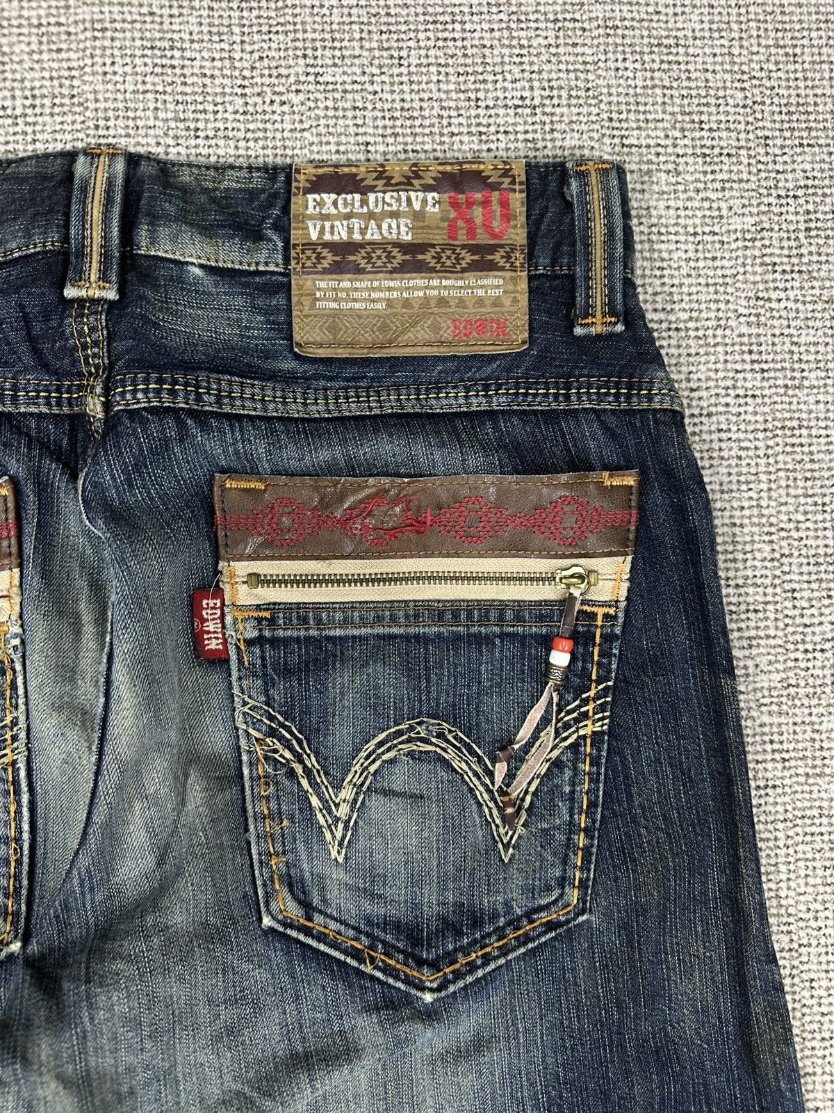 Edwin Vintage Edwin 444 XVS Distressed Wide Leg Denim 34x31 D741 Size US 32 / EU 48 - 6 Thumbnail