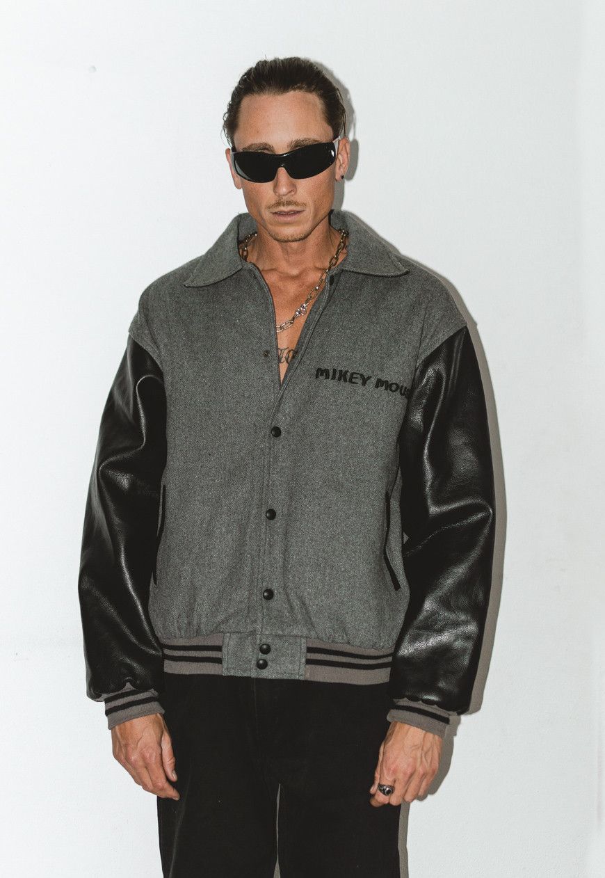 Designer × Vintage Collectible 90s Mickey Monesy Wool Leather Bomber Jacket Size US XL / EU 56 / 4 - 7 Thumbnail