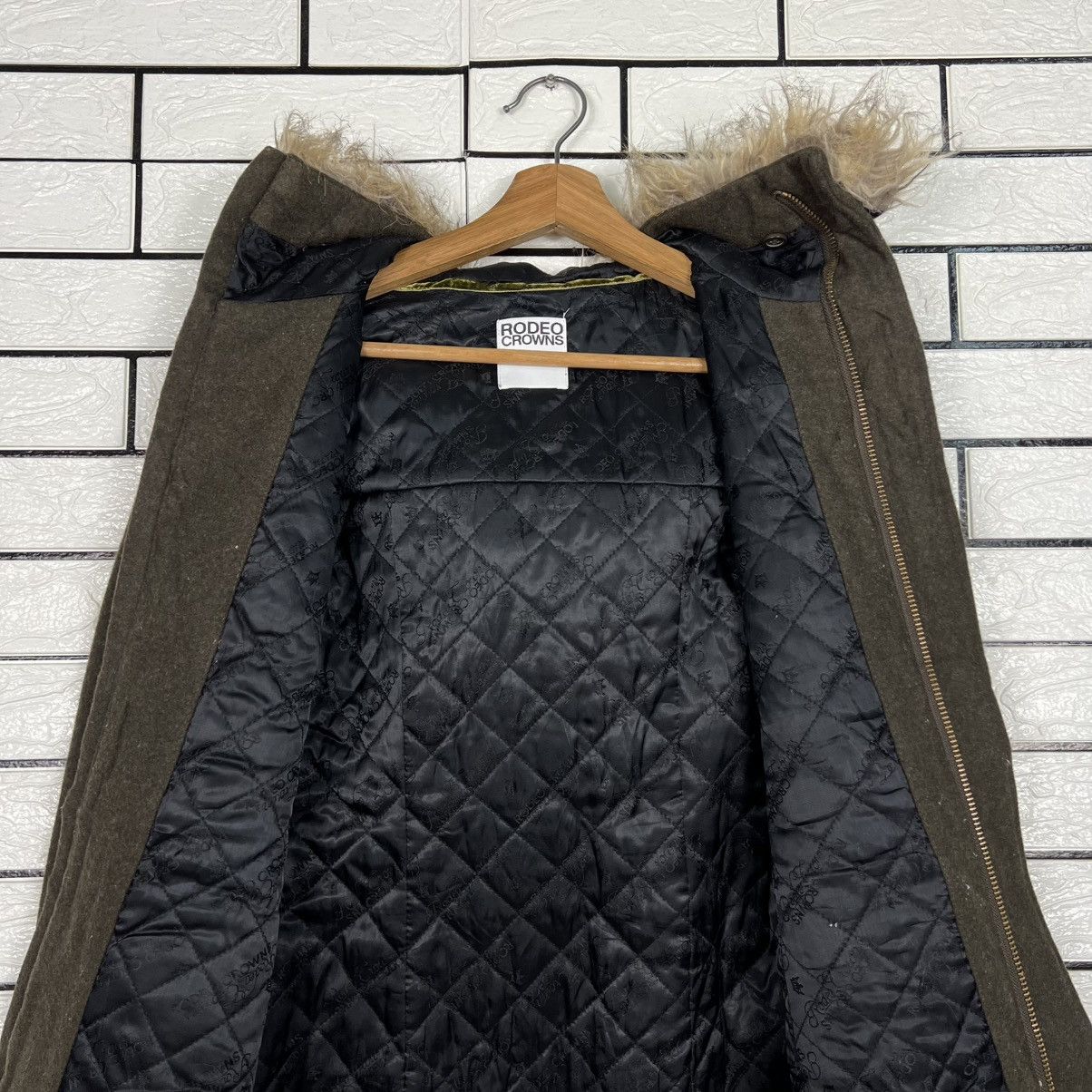 Japanese Brand RODEO CROWNS Faux Fur Hooded Coat Jacket #4088-C186 Size US M / EU 48-50 / 2 - 15 Thumbnail
