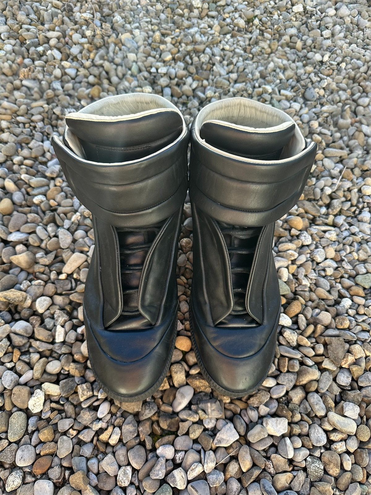 Maison Margiela Maison Margiela Future High-Top Black in Calf Leather Size US 12 / EU 45 - 2 Thumbnail