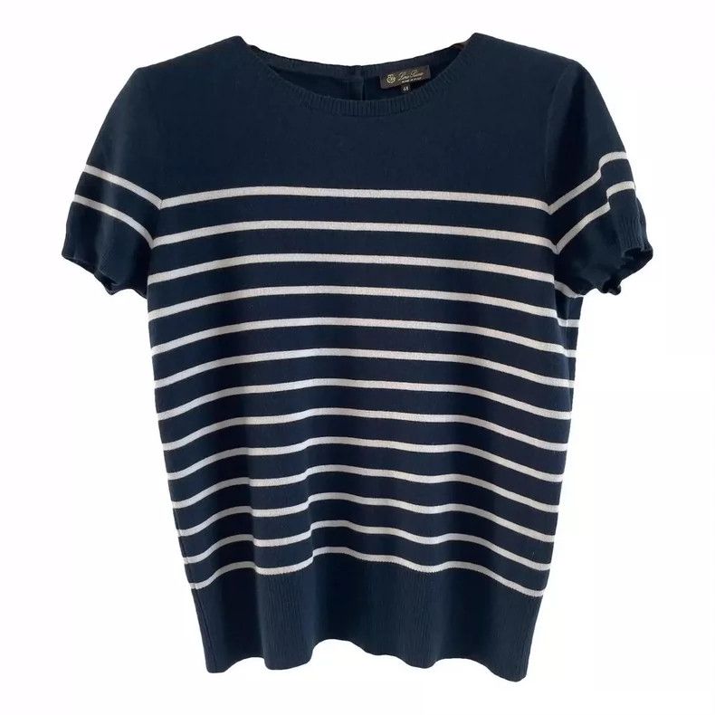 Loro Piana Loro Piana Women's Stripped Cashmere Top Size US XXL / EU 58 / 5 - 1 Thumbnail