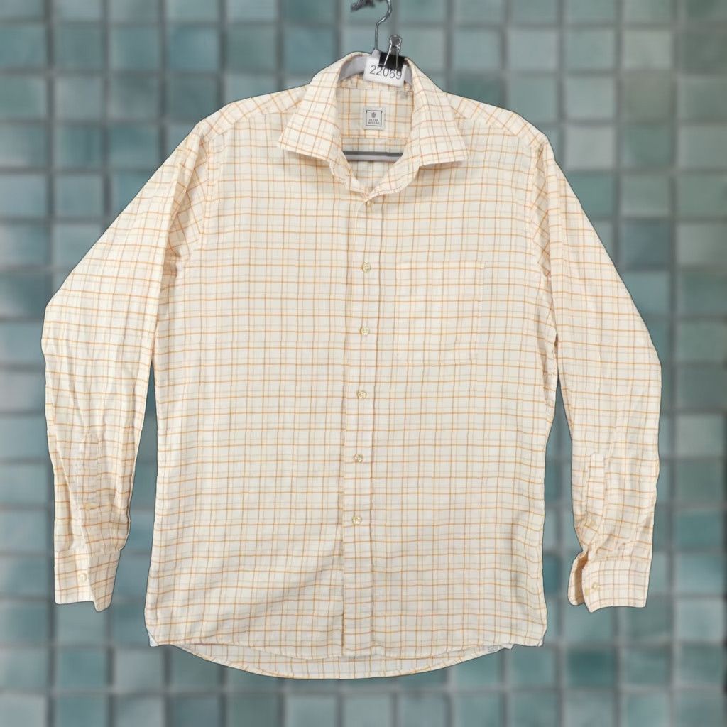 Peter Millar Peter Millar Shirt Mens Large Long Sleeve Button-Up Orange White Plaid Size US L / EU 52-54 / 3 - 1 Thumbnail