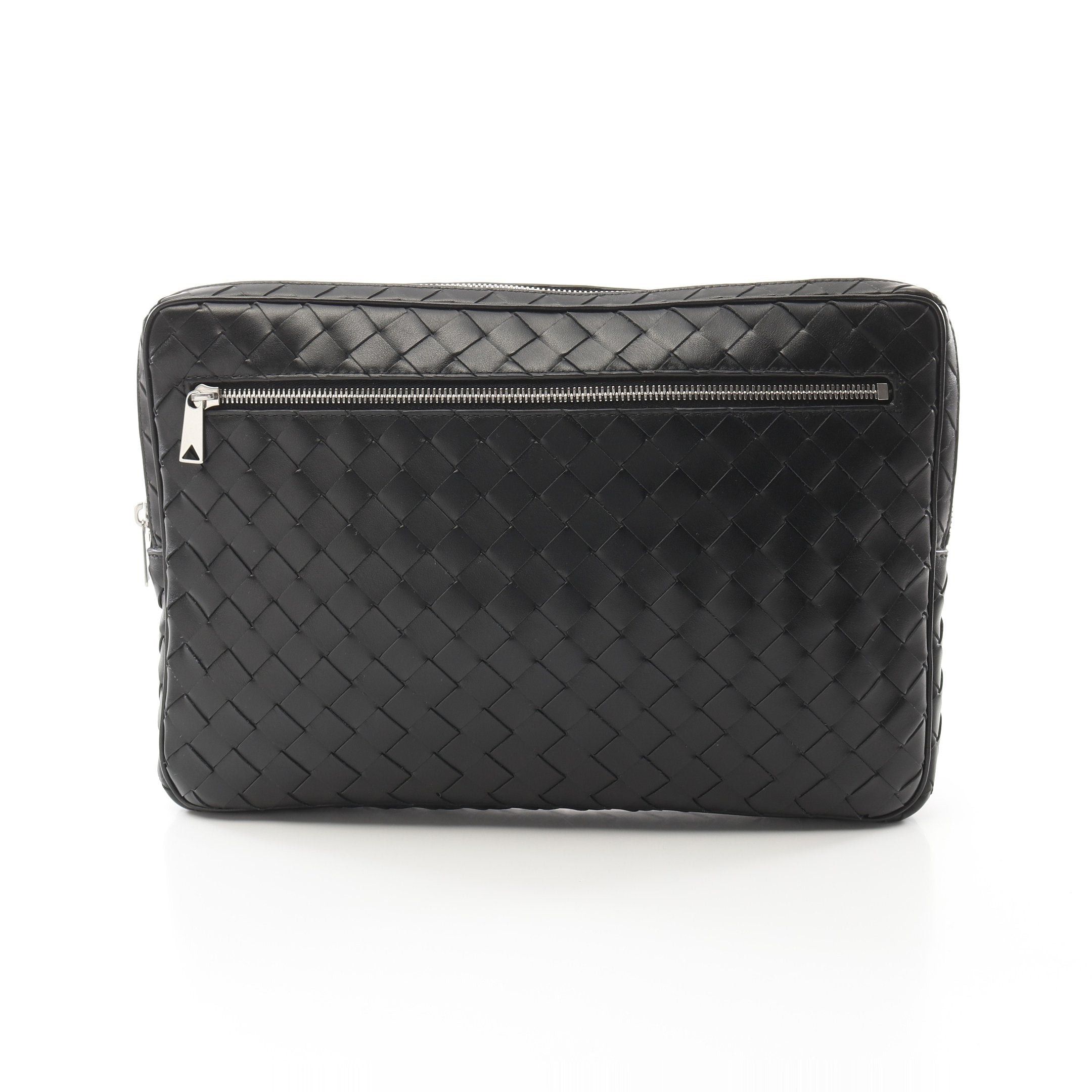Bottega Veneta Intrecciato Clutch Bag Leather Black