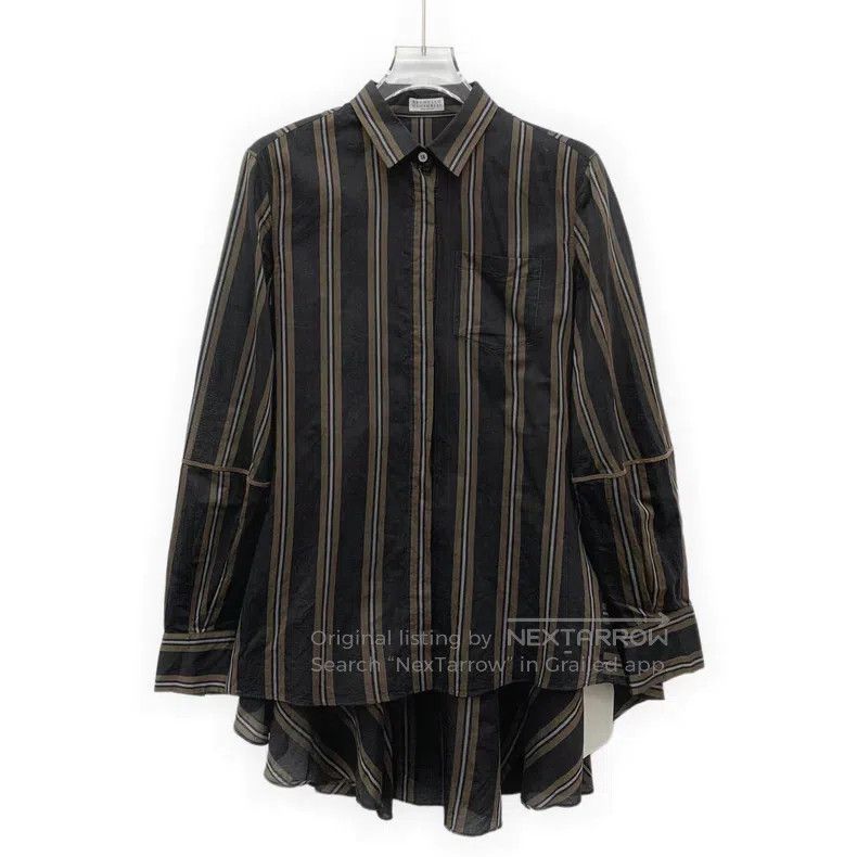 Brunello Cucinelli Brunello Cucinelli Color block vertical striped cotton lap Size XS / US 0-2 / IT 36-38 - 1 Thumbnail