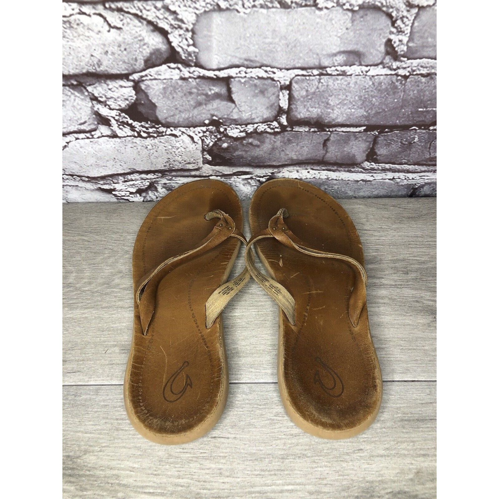 Olukai OluKai Kapehe Luana Sahara Brown Leather Flip Flop Sandals W Size US 7 / IT 37 - 4 Thumbnail