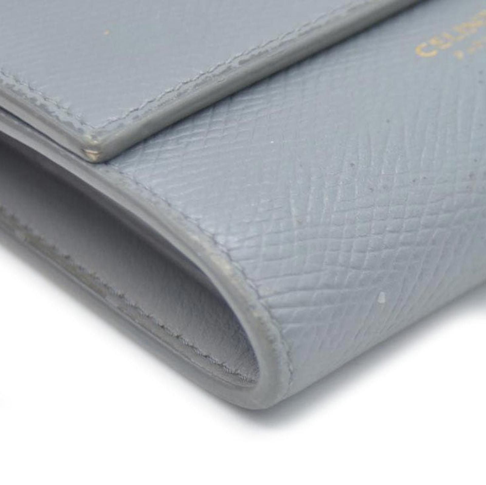Celine CELINE Small Folded Multifunction Trifold Wallet Gray Size ONE SIZE - 4 Thumbnail
