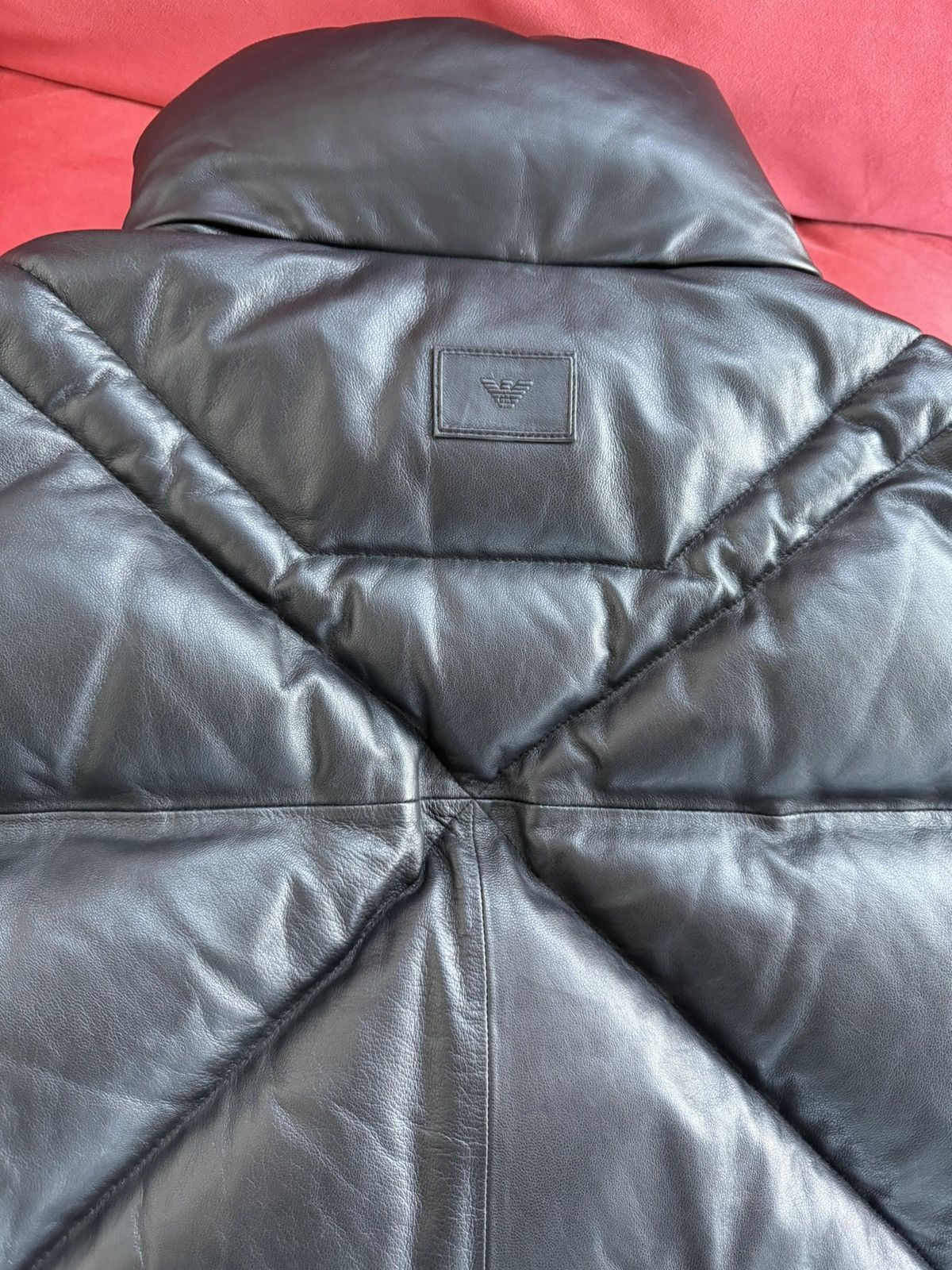 Emporio Armani Emporio Armani black lamb skin puffer, duck down, size XXL Size US XXL / EU 58 / 5 - 17 Thumbnail