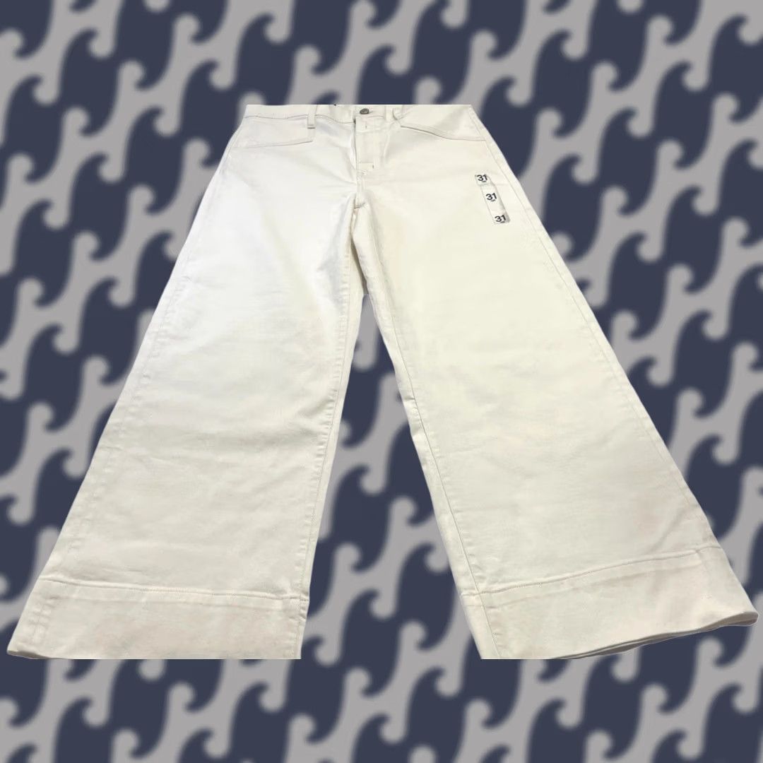 Gap GAP Jeans Denim High Rise Cream Narrow Wide Leg 31 12R NWT Women’s Stretch Zipper Button Inseam 29 Boho Preppy Vintage: No Size 24" / US 00 / IT 34 - 1 Thumbnail