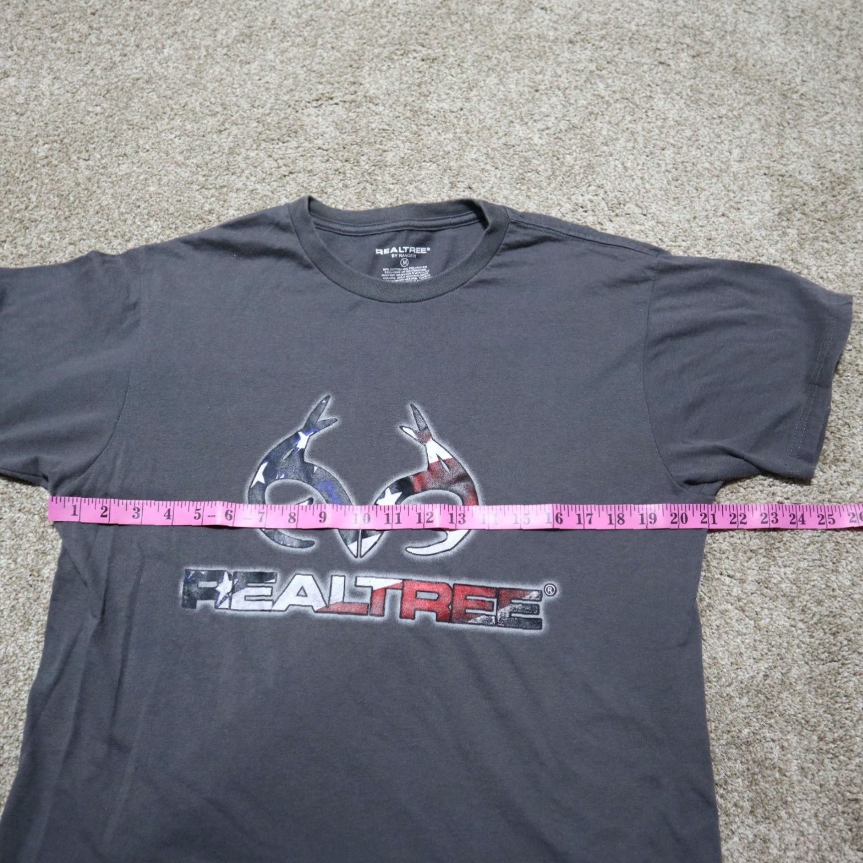 Realtree Realtree Patriotic T-Shirt Shirt Gray USA Logo Men's M Medium Size US M / EU 48-50 / 2 - 4 Thumbnail