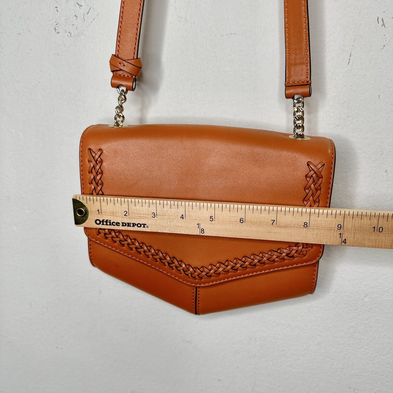 Sandro NWOT Sandro Camel Leather Crossbody Bag Lou MM Curcuma Purse Size ONE SIZE - 14 Thumbnail