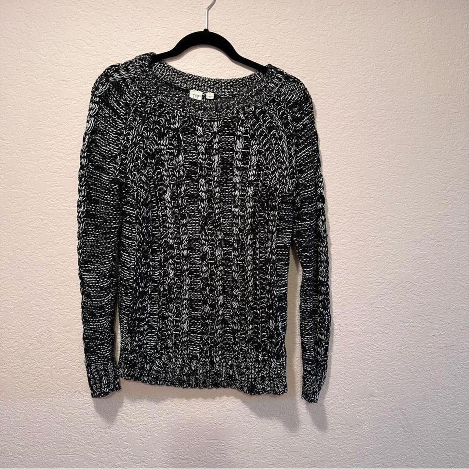 Gap GAP Black and White Cable Knit Sweater Medium Size US M / EU 48-50 / 2 - 1 Thumbnail