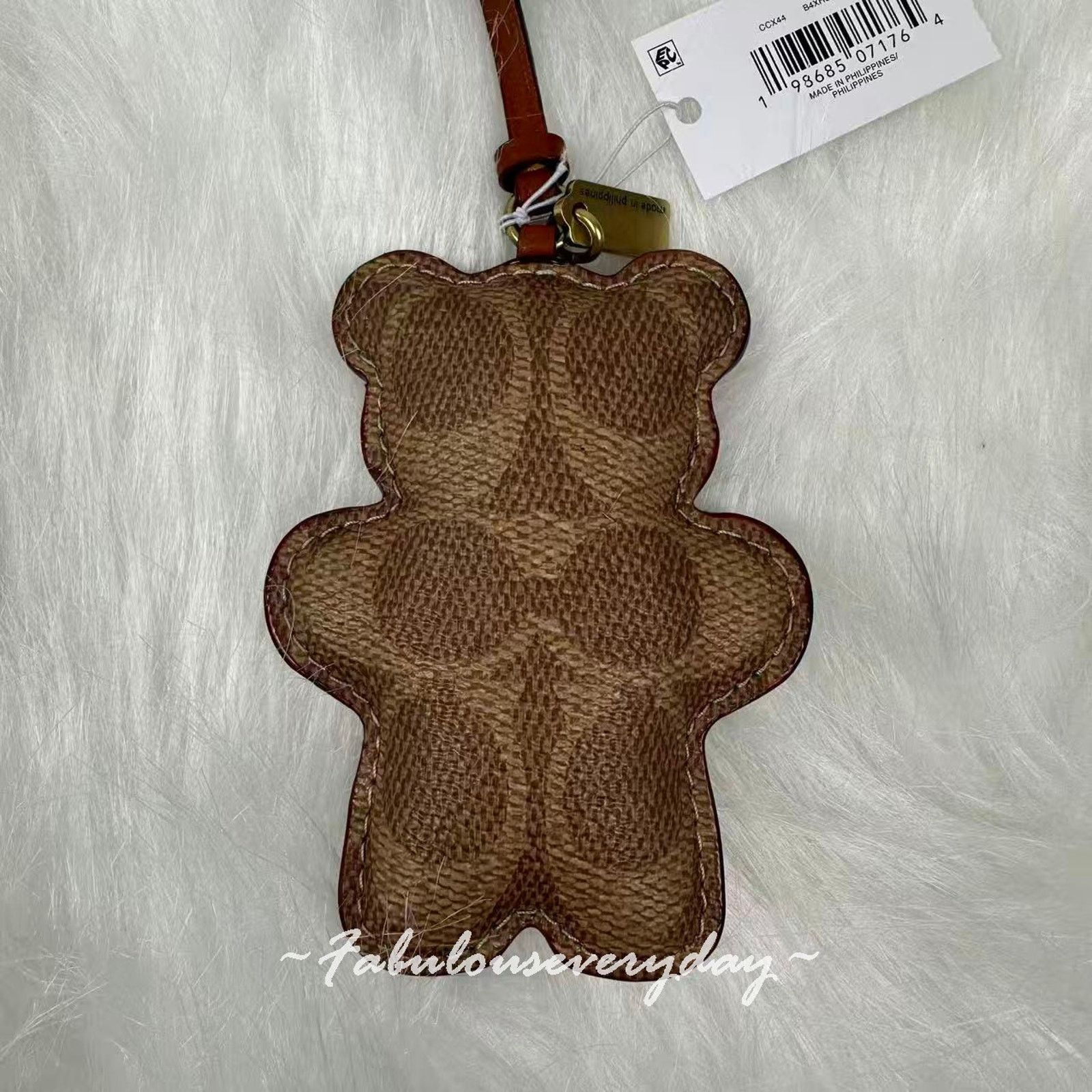 Coach Coach Bear Puffy Bag Charm In Signature Canvas Tan/Caramel Size ONE SIZE - 2 Thumbnail