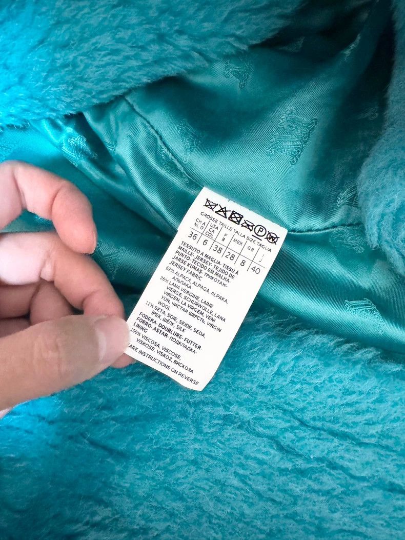 Max Mara Max Mara Teddy Turquoise Coat Size L / US 10 / IT 46 - 3 Thumbnail