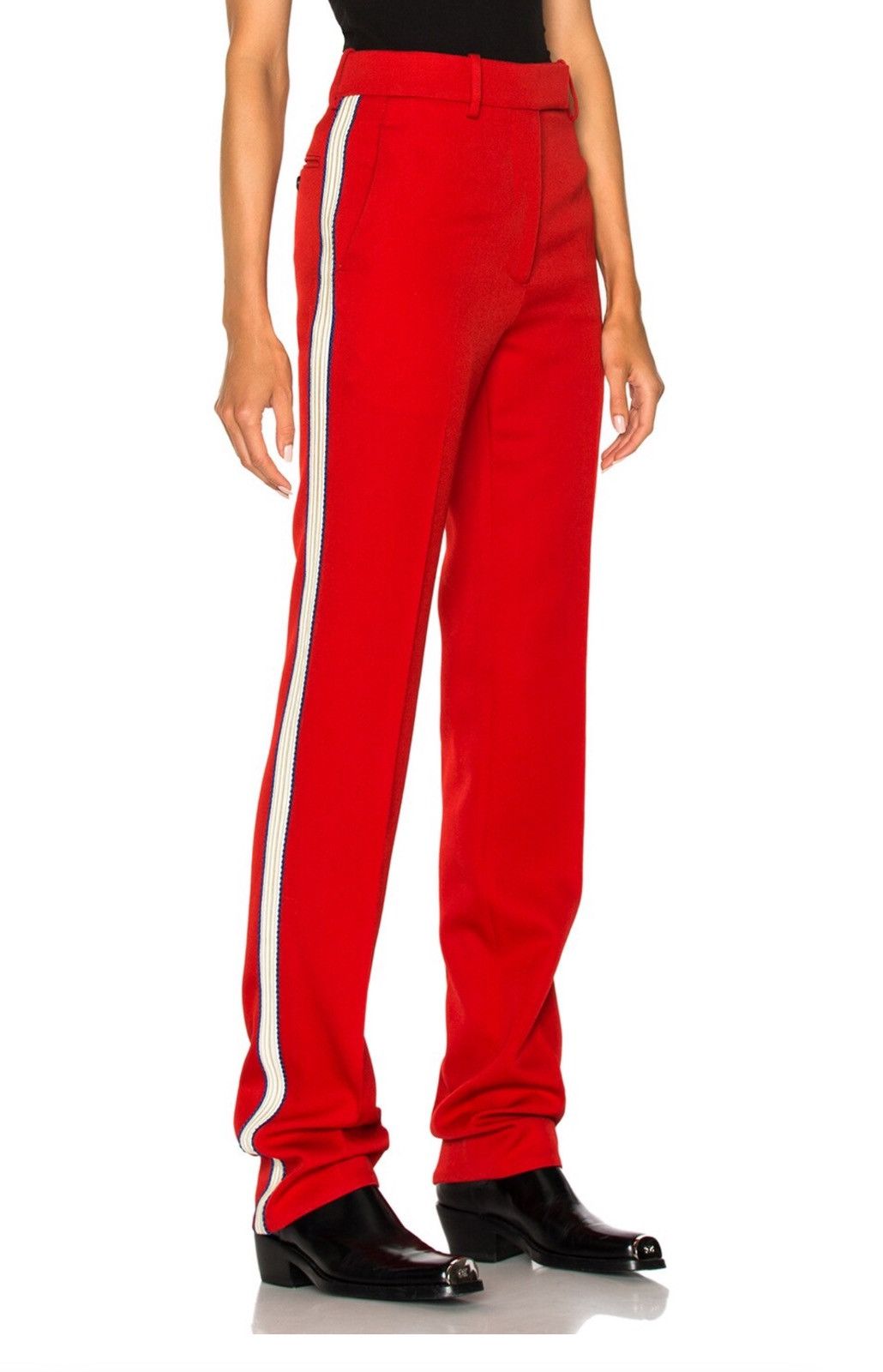 Calvin Klein 205W39NYC Calvin Klein 205W39NYC Wool Twill Red Women’s Trousers Size 34" / US 12 / IT 48 - 1 Thumbnail
