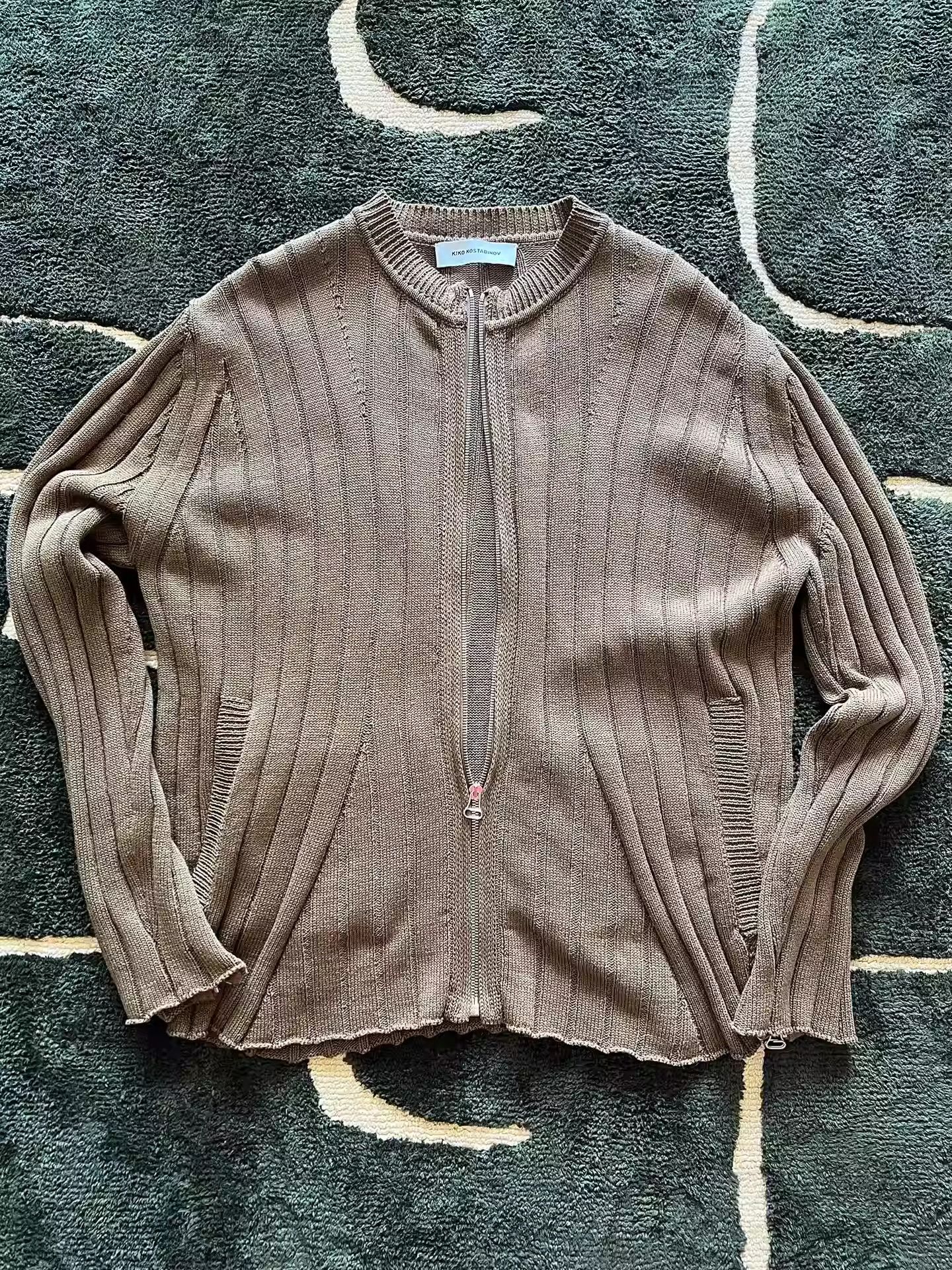 Kiko Kostadinov Kiko Kostadinov Brown Knit Cardigan Zipper Jacket