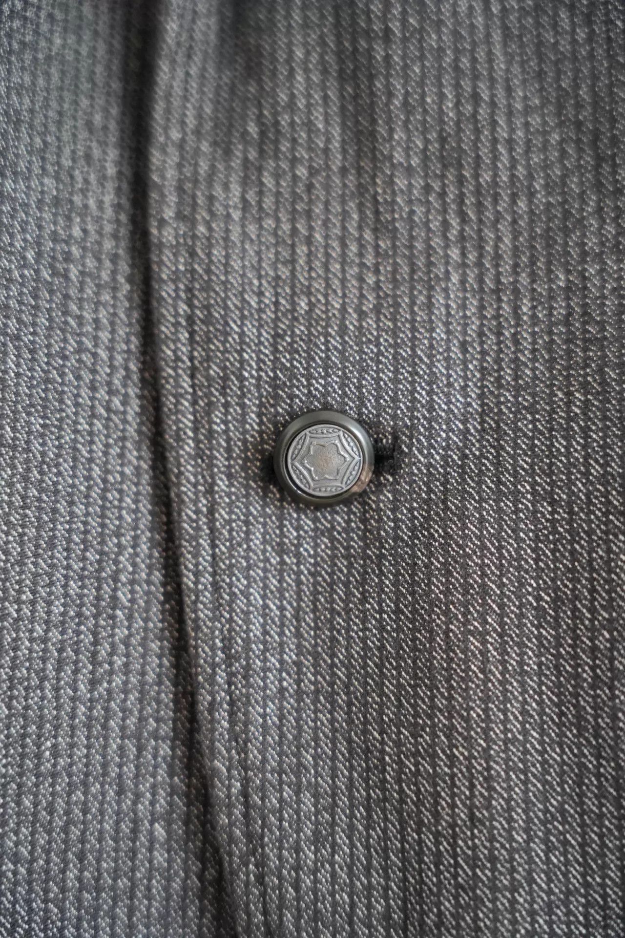 Yohji Yamamoto Yohji Yamamoto 10SS Grey Striped Blazer w/ Badge Size US L / EU 52-54 / 3 - 5 Thumbnail