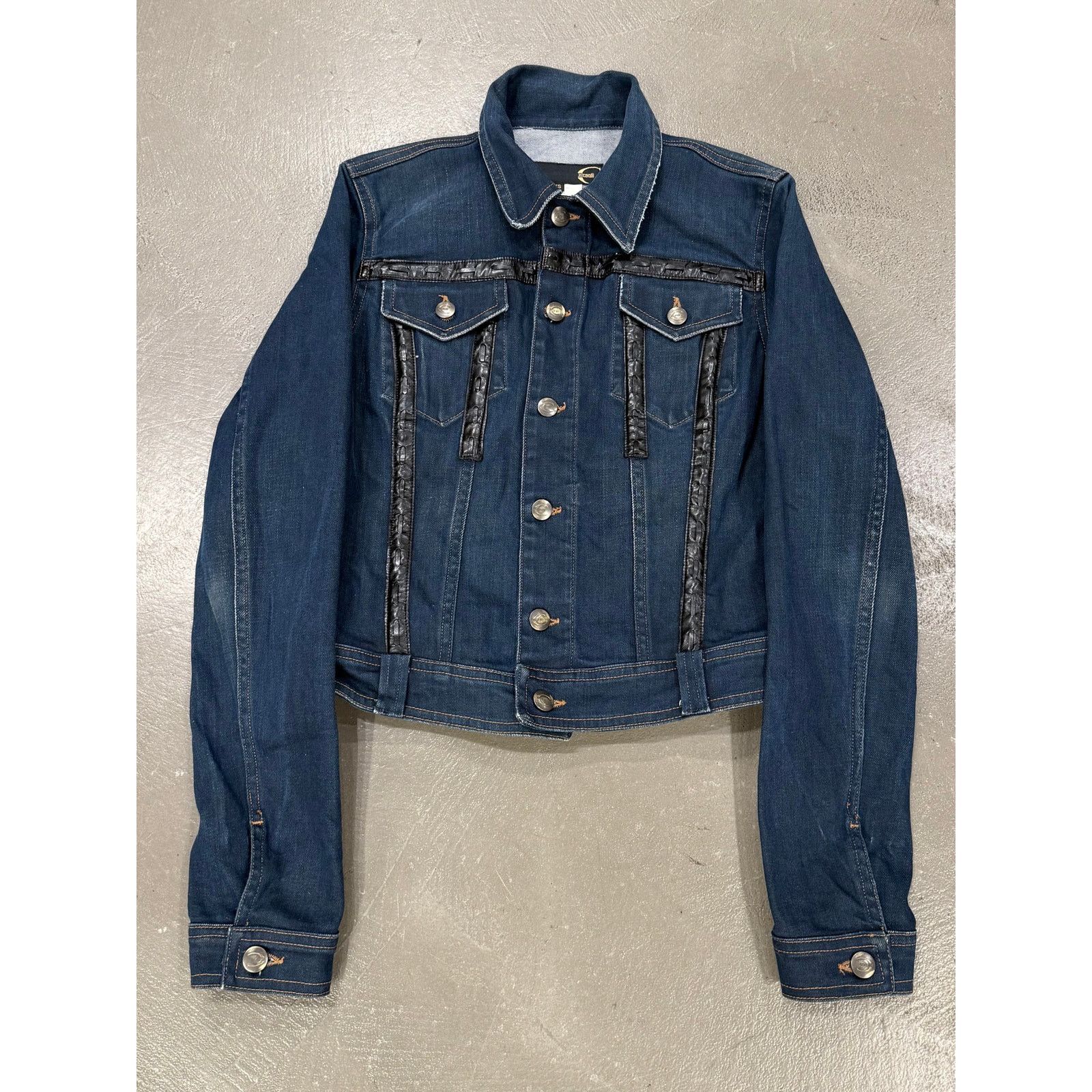 Roberto Cavalli SS 2005 Cavalli denim jacket with leather details Size US XS / EU 42 / 0 - 1 Thumbnail