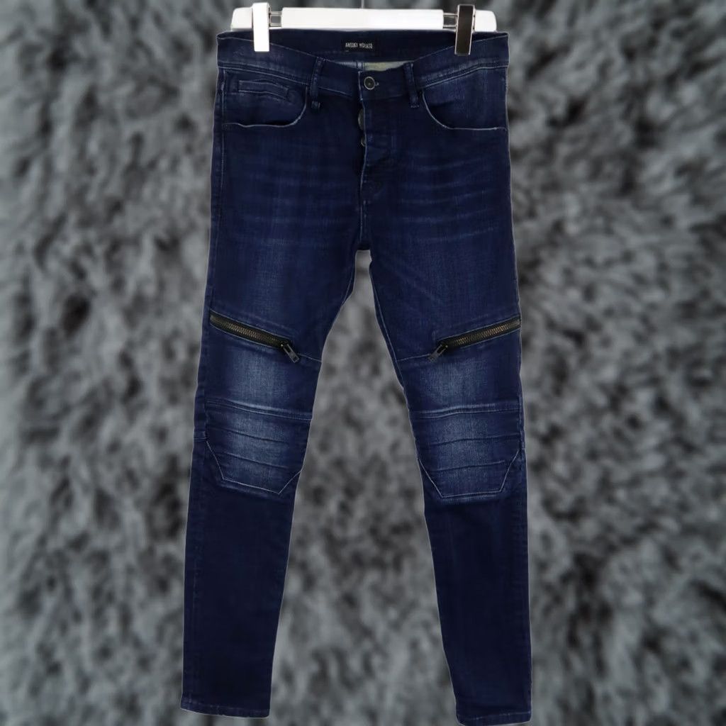 Antony Morato ANTONY MORATO Jeans Men's UK 30 Fade Effect Whiskers Button Fly Stretch Blue Jeans Slim Mens UK 30 Fade Blue Size US 30 / EU 46 - 1 Thumbnail
