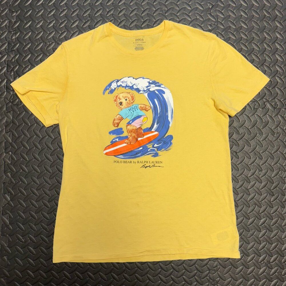 Polo Ralph Lauren POLO Bear Ralph Lauren Yellow Summer Surf Tee 🐻 🌊 Size US M / EU 48-50 / 2 - 1 Thumbnail