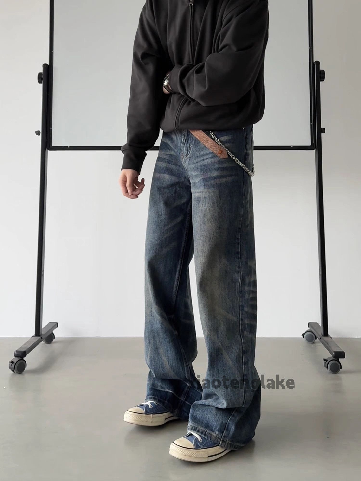 Jean × Vintage washed faded cleanfit yuppie loose hiphop jeans Size US 34 / EU 50 - 6 Thumbnail