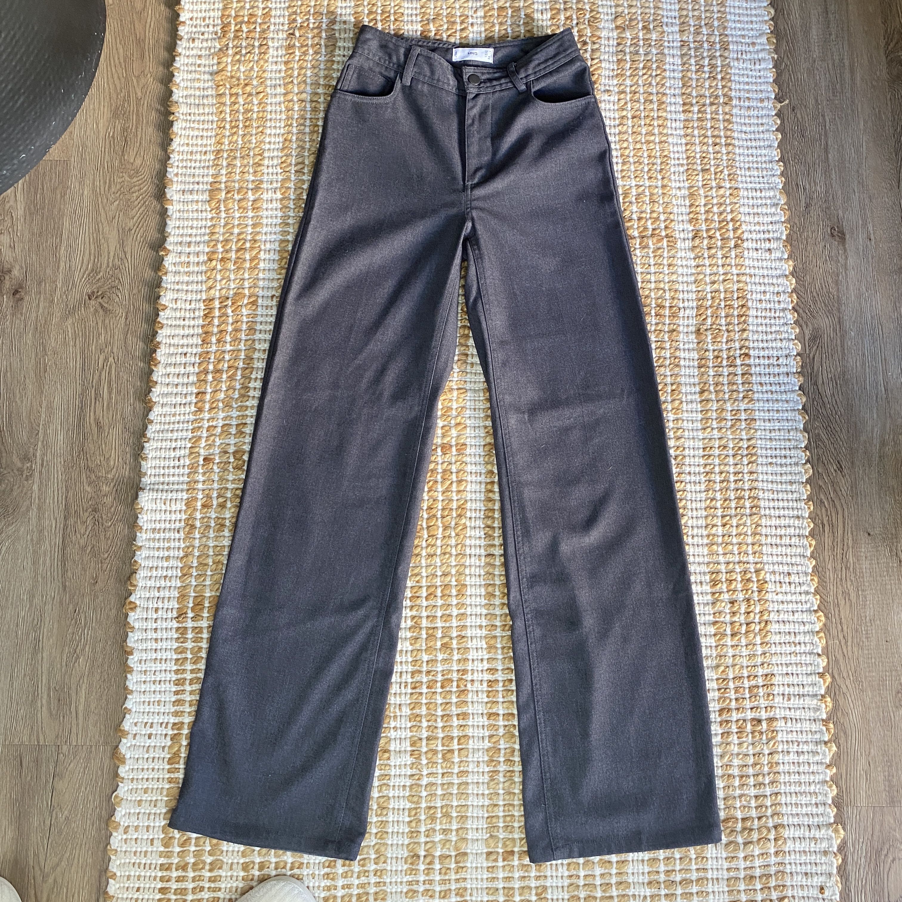 Mango Mango Charcoal Grey High Waisted Wide Leg Tailored Pants Size 26" / US 2 / IT 38 - 3 Thumbnail