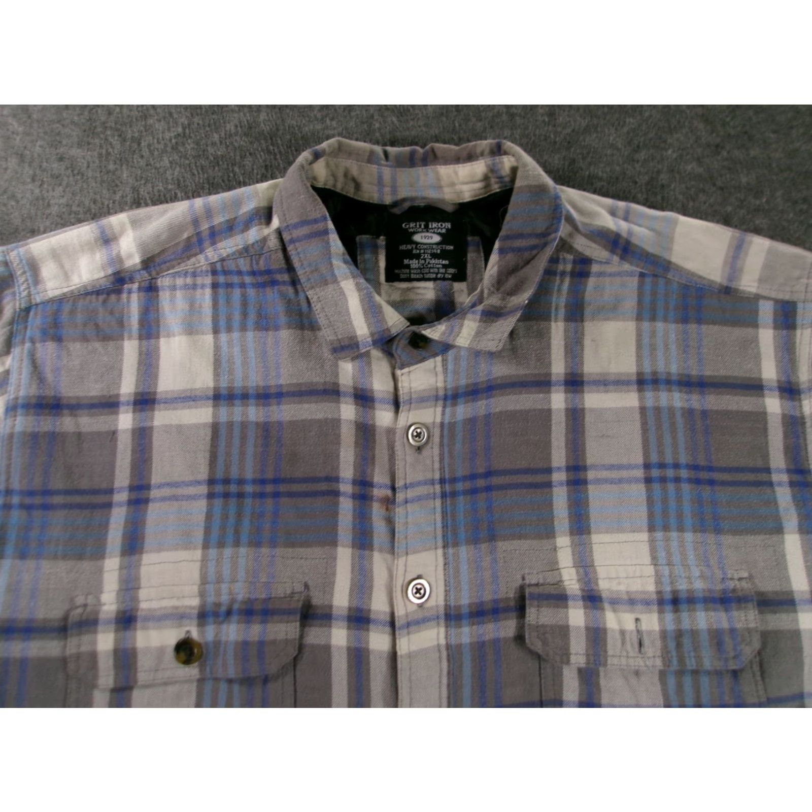 Vintage **Grit Iron Men's 2XL Work Shirt Jacket Gray Plaid** User: Grit Iron Men's 2XL Workshirt Jacket Gray Plaid Size US XXL / EU 58 / 5 - 2 Thumbnail