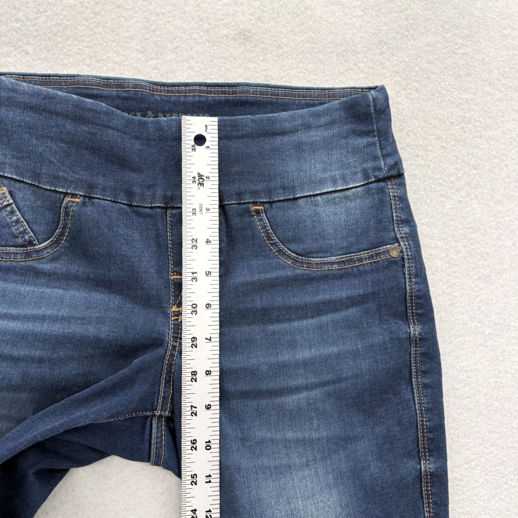 Vintage Rock & Republic Jeans Womens 4 Dark Wash Fever Pull On Skinny Ankle Denim Grunge Size 27" / US 4 / IT 40 - 7 Thumbnail