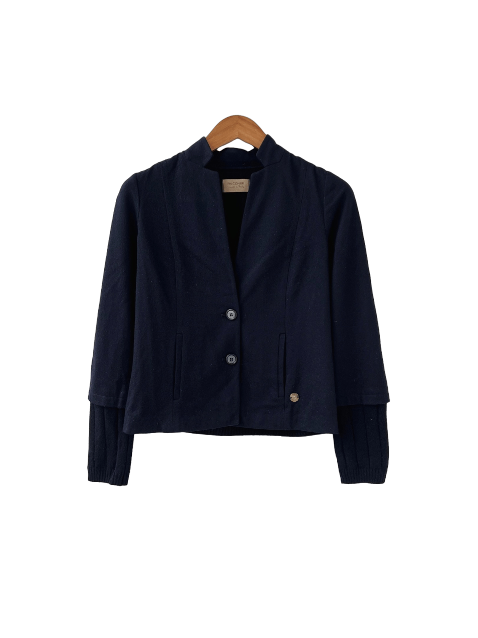 image of Italian Designers Falconeri Wool Cardigan S in Navy, Women's (Size Small)