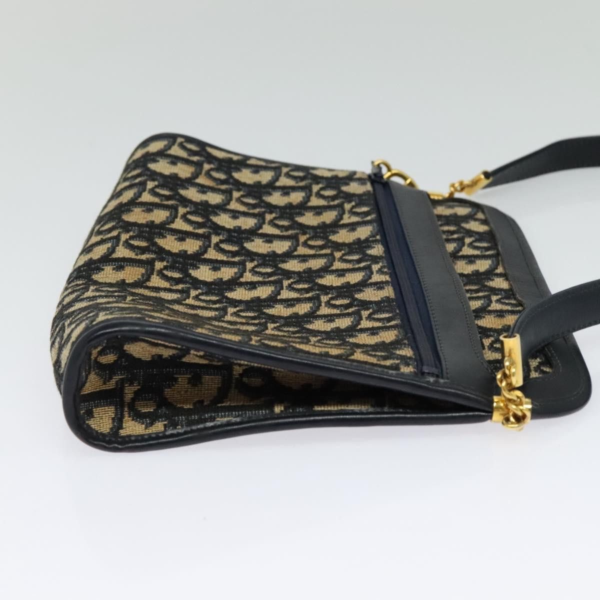 Dior DIOR Trotter Canvas Shoulder Bag Navy Gold Size ONE SIZE - 5 Thumbnail