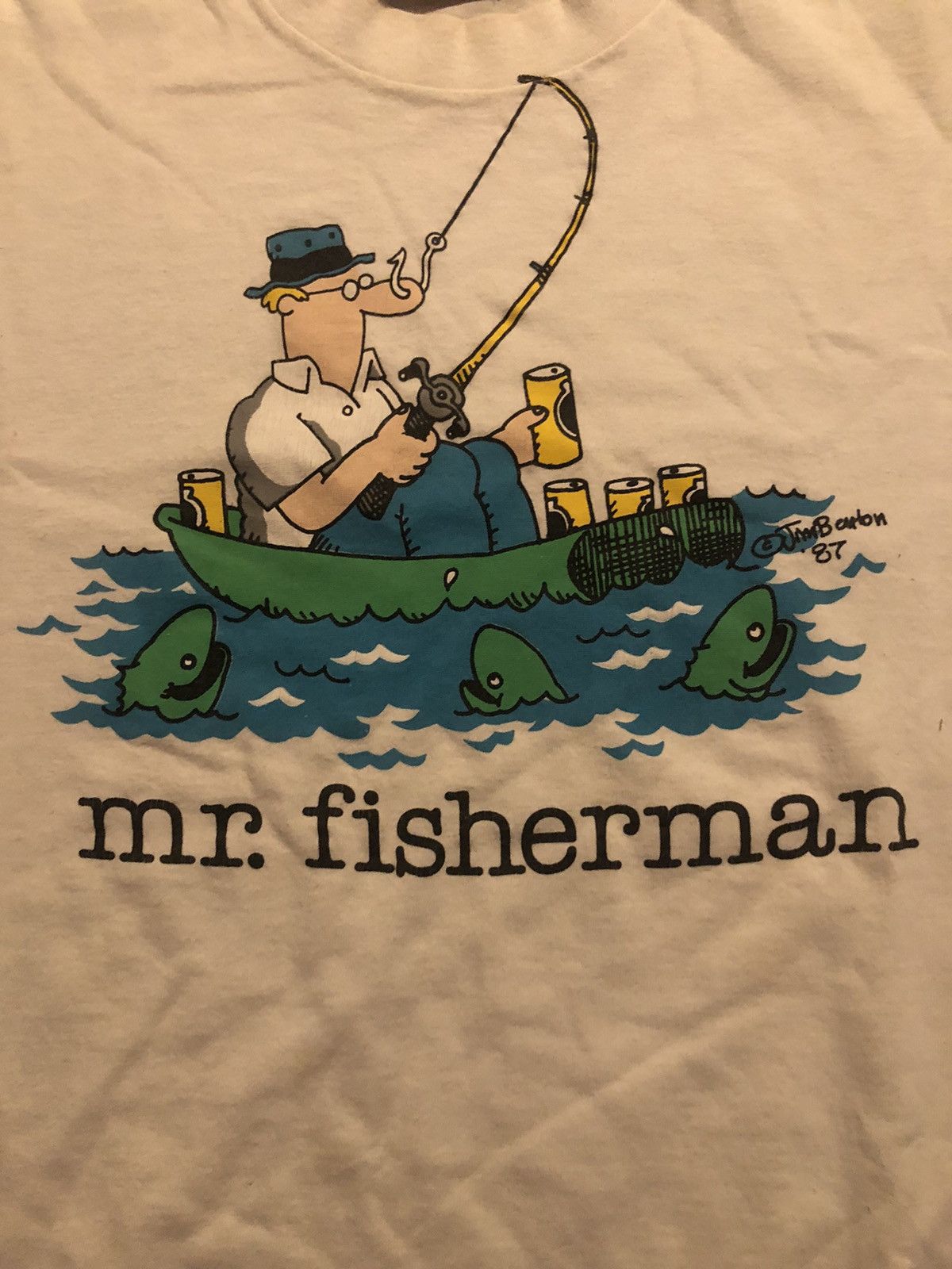 Vintage Vintage 1987 “ Mr Fisherman” T Shirt S/XL Size US XL / EU 56 / 4 - 2 Thumbnail