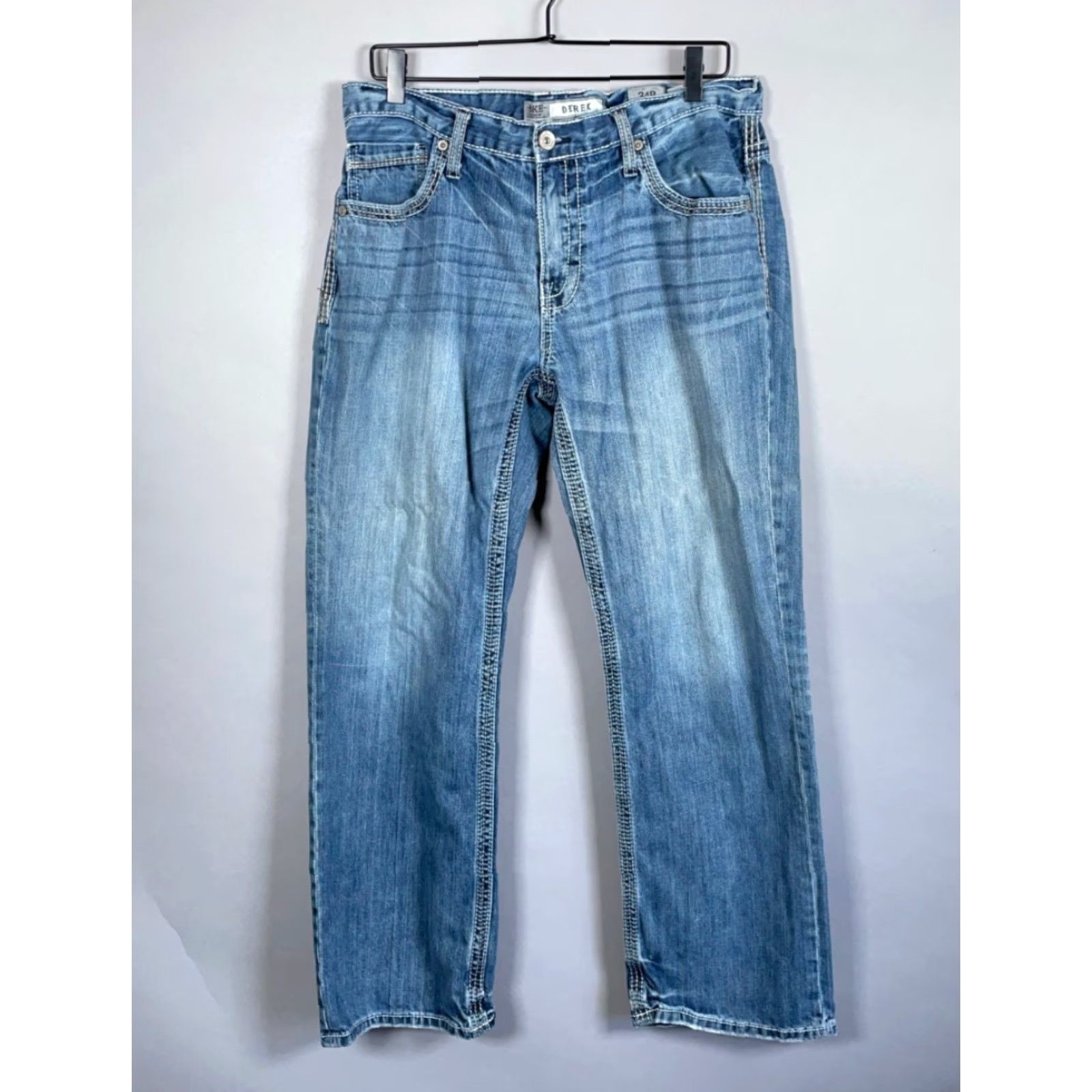 Vintage VINTAGE BKE Derek Jeans Men's 34 x 30 Blue Denim Low Rise Straight Leg 100% Cotton Y2K Men's Size US 34 / EU 50 - 2 Thumbnail