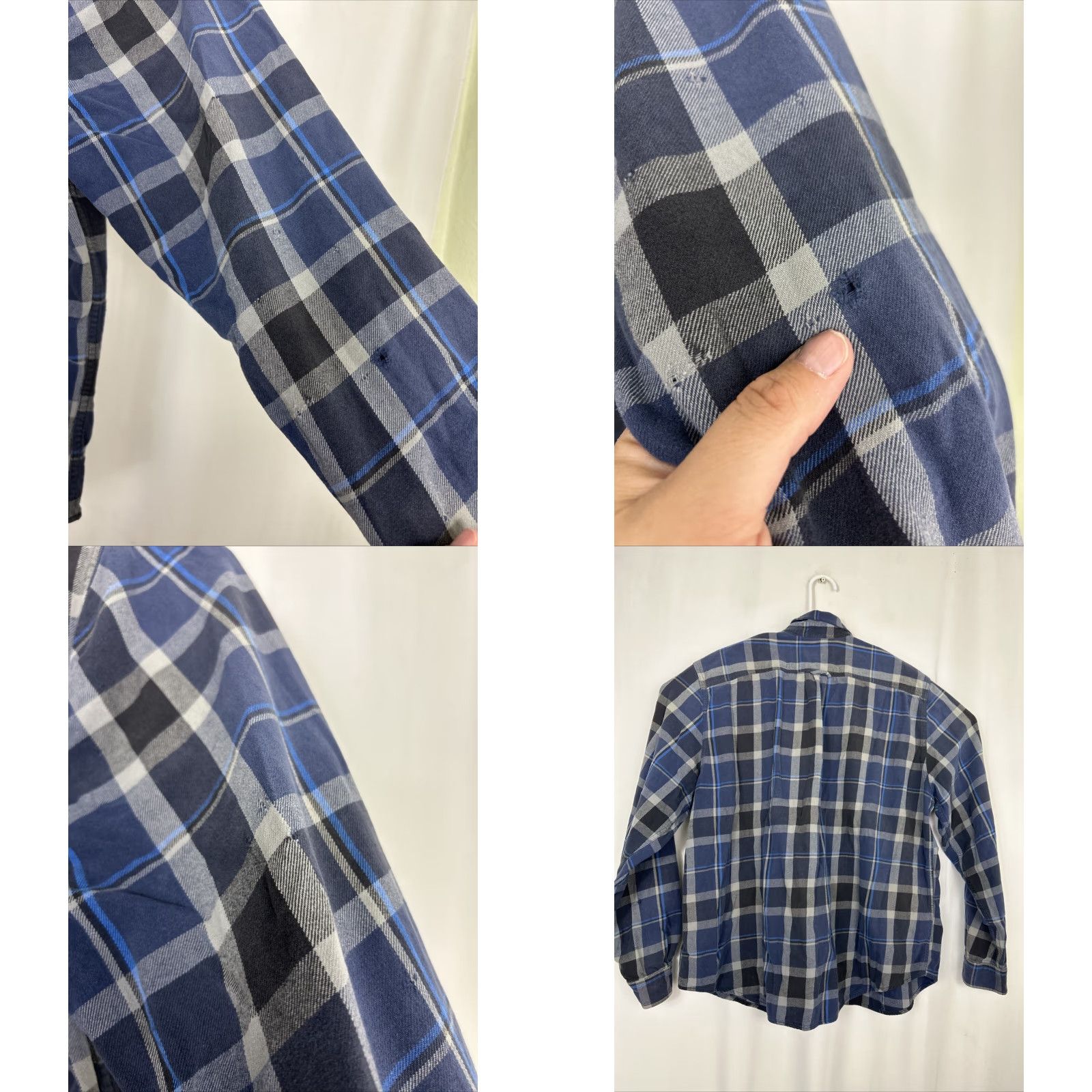 Eddie Bauer Eddie Bauer Shirt Mens 2XL Long Sleeve Button-Up Flannel Blue Plaid Cotton N/A Hole Size US XXL / EU 58 / 5 - 8 Thumbnail