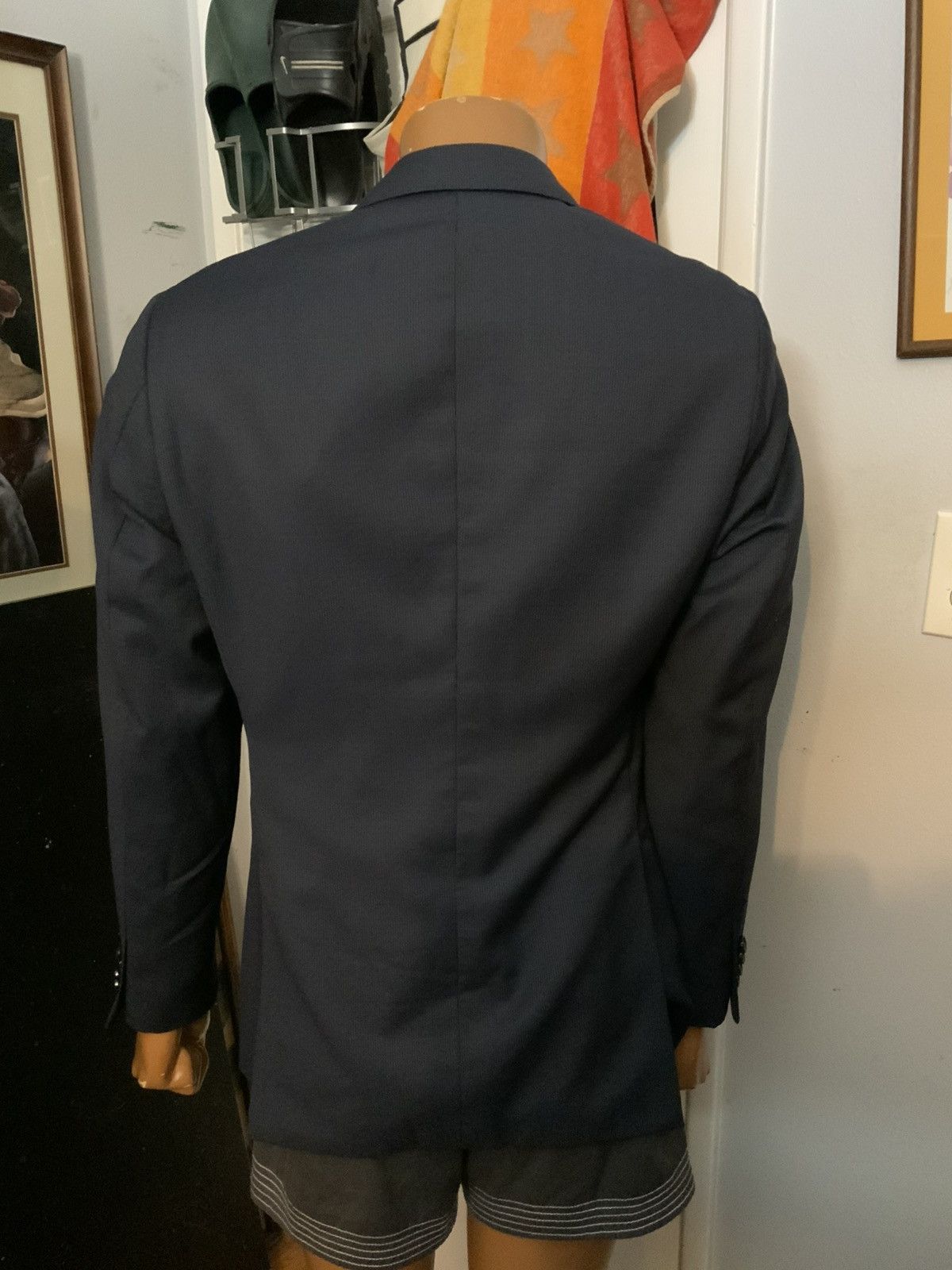 Indochino Indochino Navy Striped Wool Tuxedo Sportscoat Blazer Jacket Size US S / EU 44-46 / 1 - 12 Thumbnail