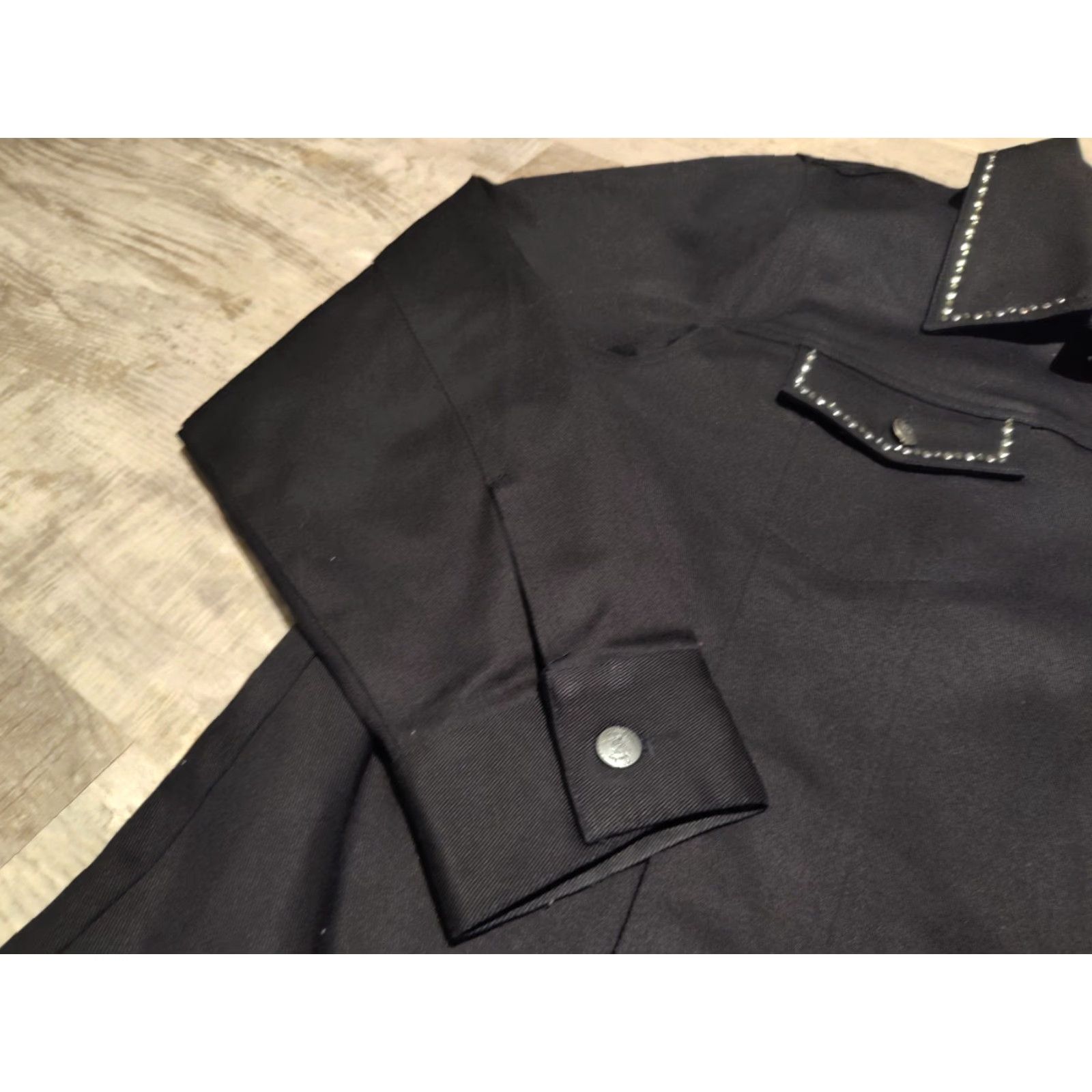 Quacker Factory VINTAGE Quacker Factory Women's Denim Jacket Bling Rhinestones Peace XL Black Casual All Seasons Size XL / US 12-14 / IT 48-50 - 3 Thumbnail