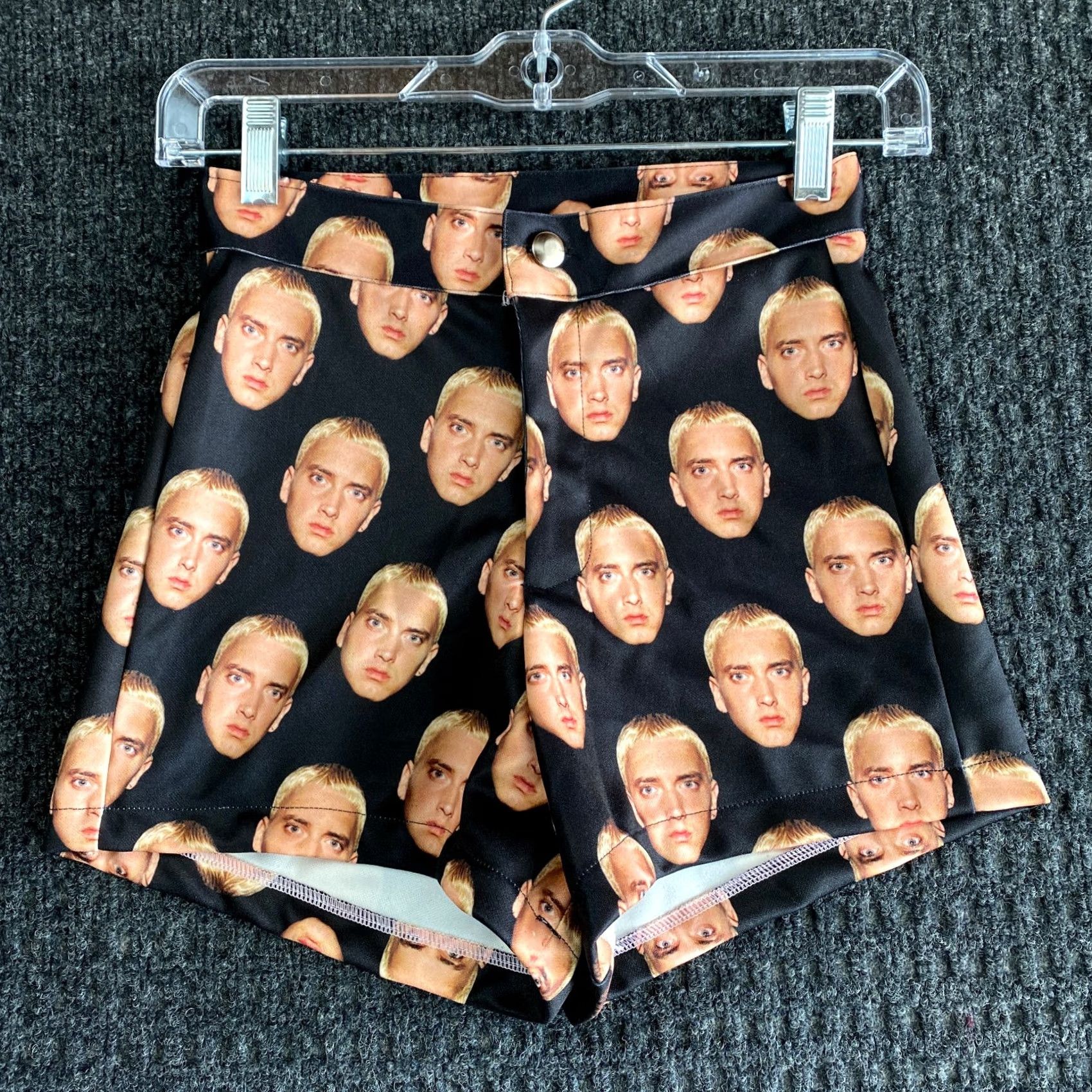 Vintage VINTAGE Eminem Slim Shady All Over Print Womens Booty Shorts XS/S 90s y2k NEW Black Size 28" / US 6 / IT 42 - 2 Thumbnail