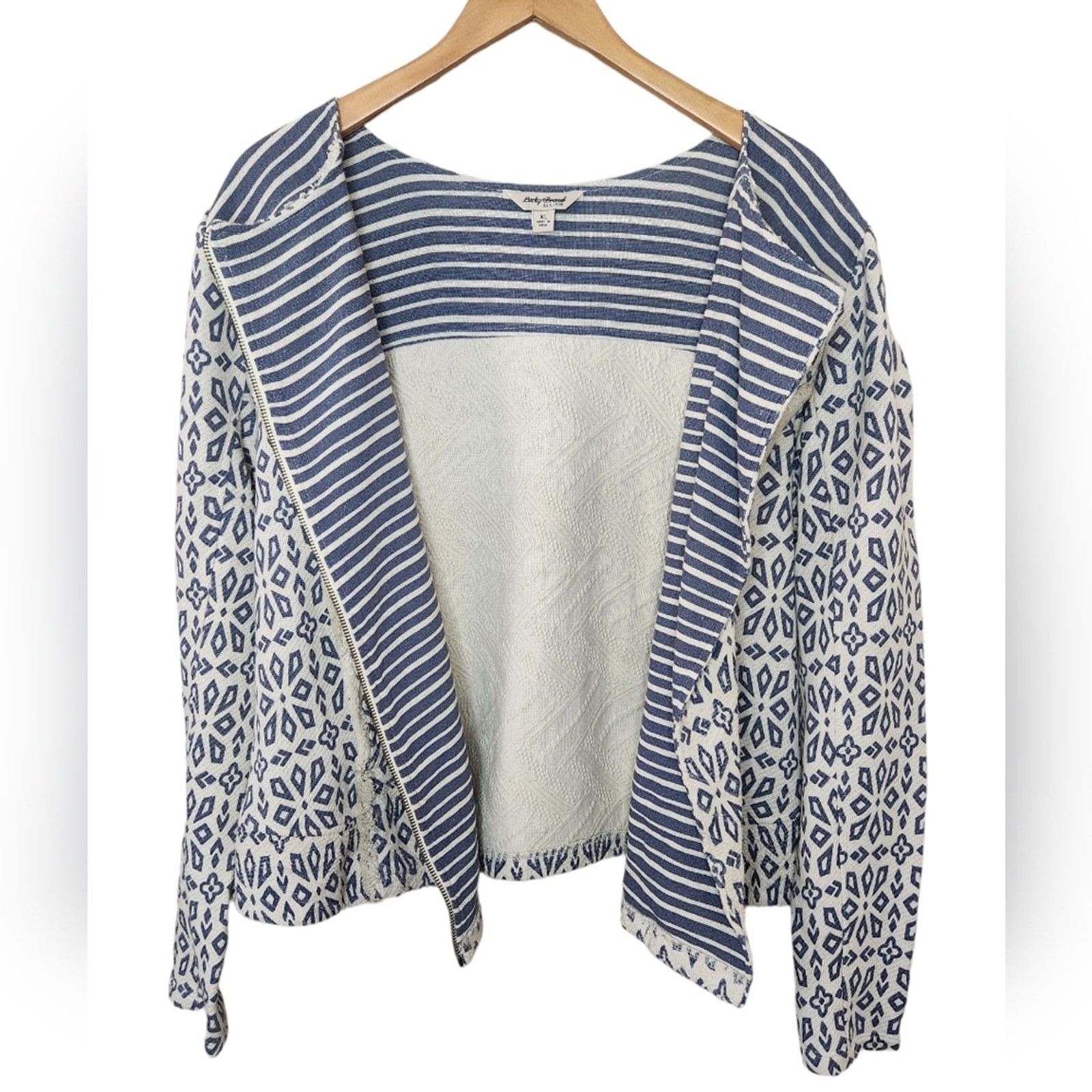 Lucky Brand Lucky Brand Cotton moto jacket Chambray print XL Size XL / US 12-14 / IT 48-50 - 2 Thumbnail