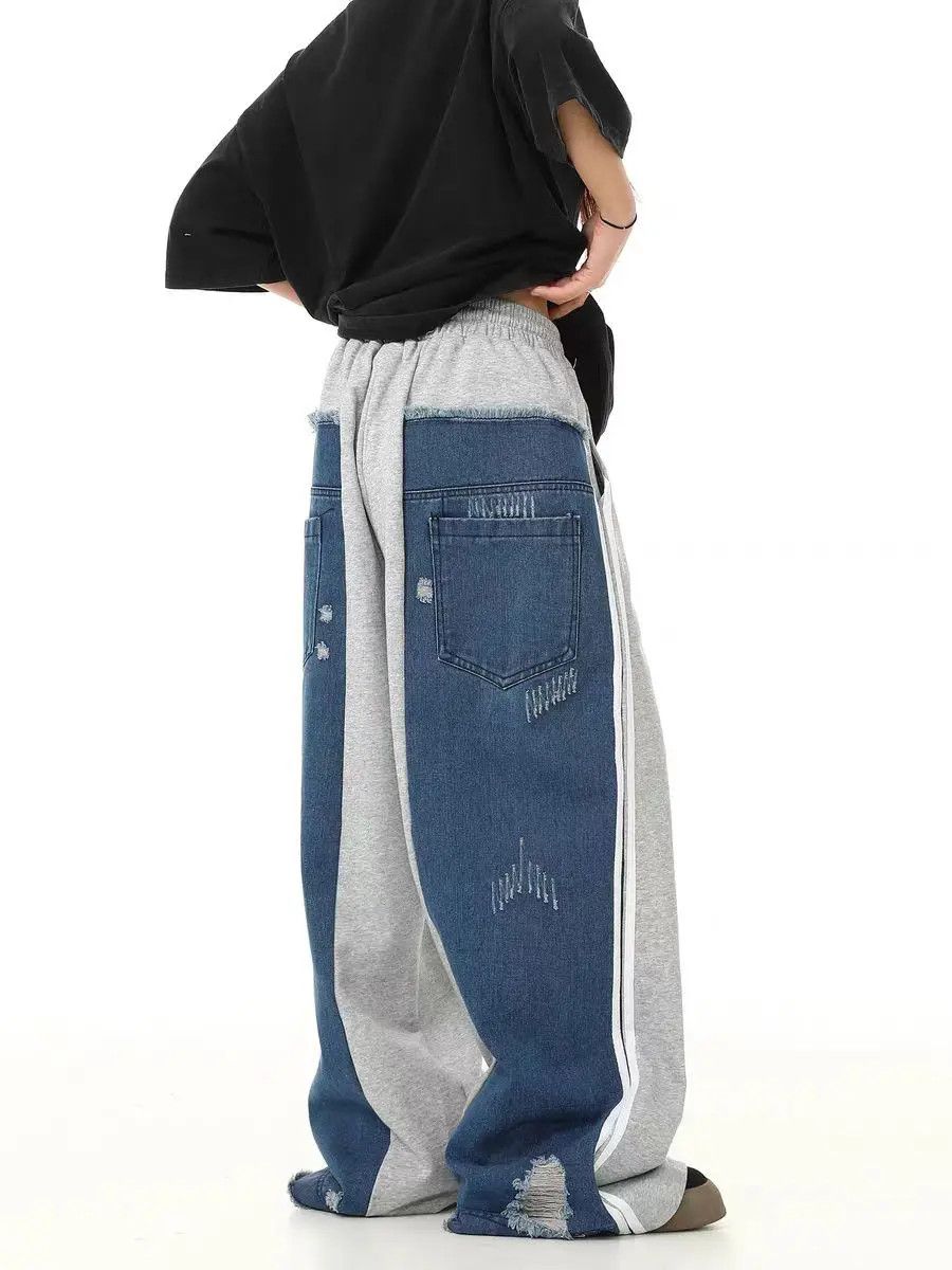 Japanese Brand × Jean Spliced loose street Harajuku jeans Size US 33 - 2 Thumbnail